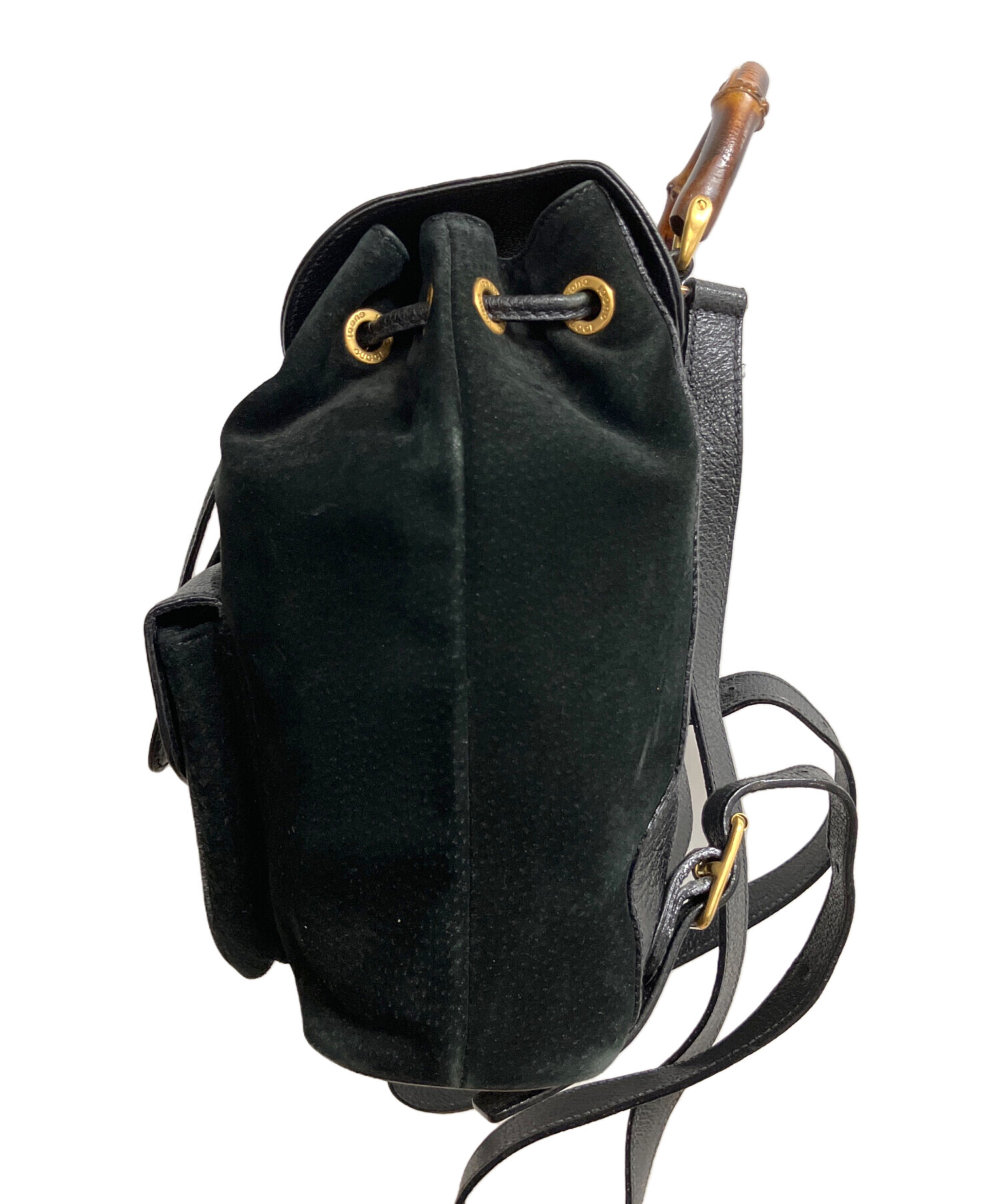 廃盤品　良品　グッチ　GUCCI　バンブー　ブラック　黒　リュックサック グッチ リュックサック 43080 ブラック ユニセックス レザー リュック