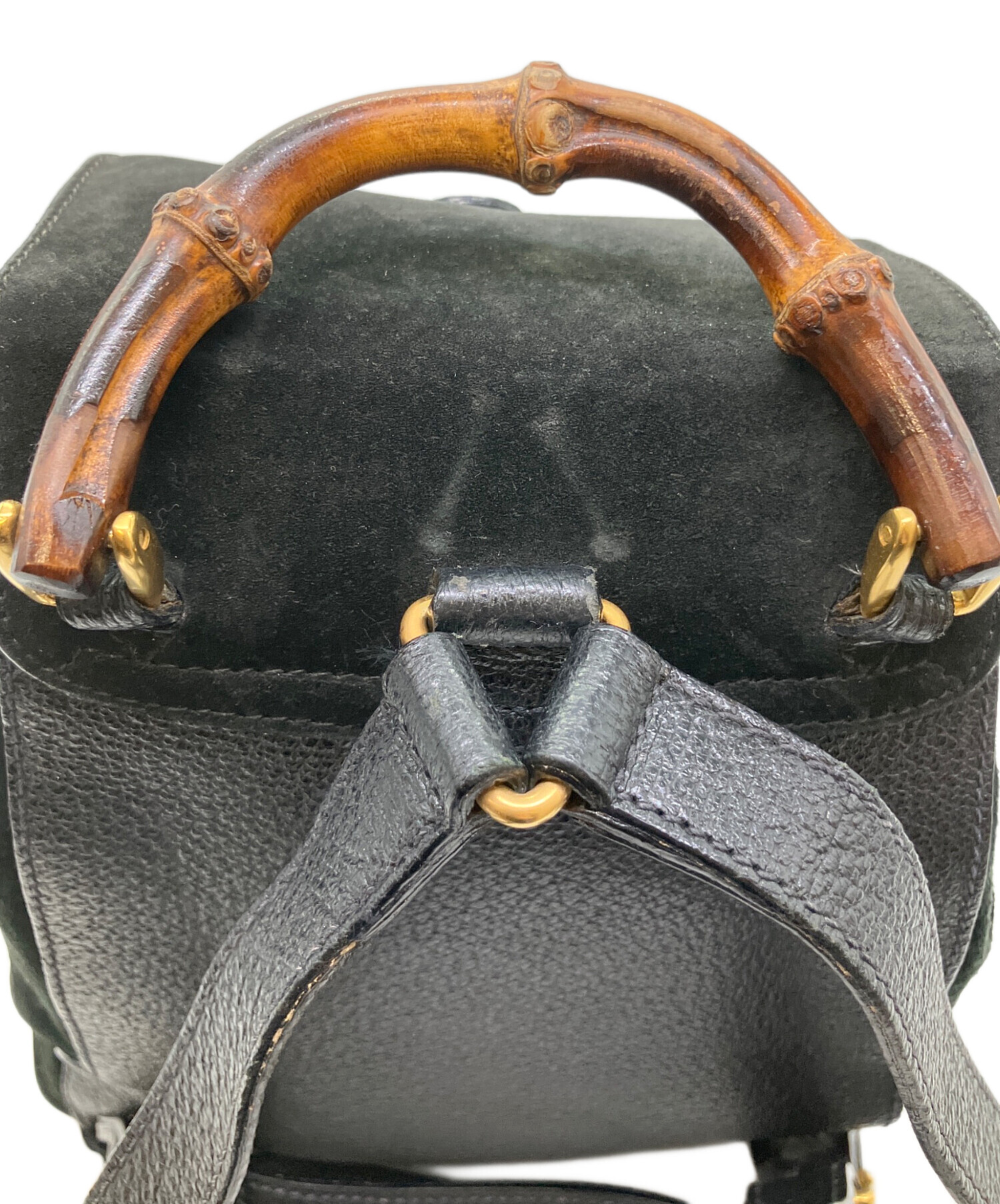 中古・古着通販】GUCCI (グッチ) OLD GUCCI バンブーリュック ブラック 中古・古着通販】GUCCI (グッチ) OLD GUCCI バンブーリュック ブラック
