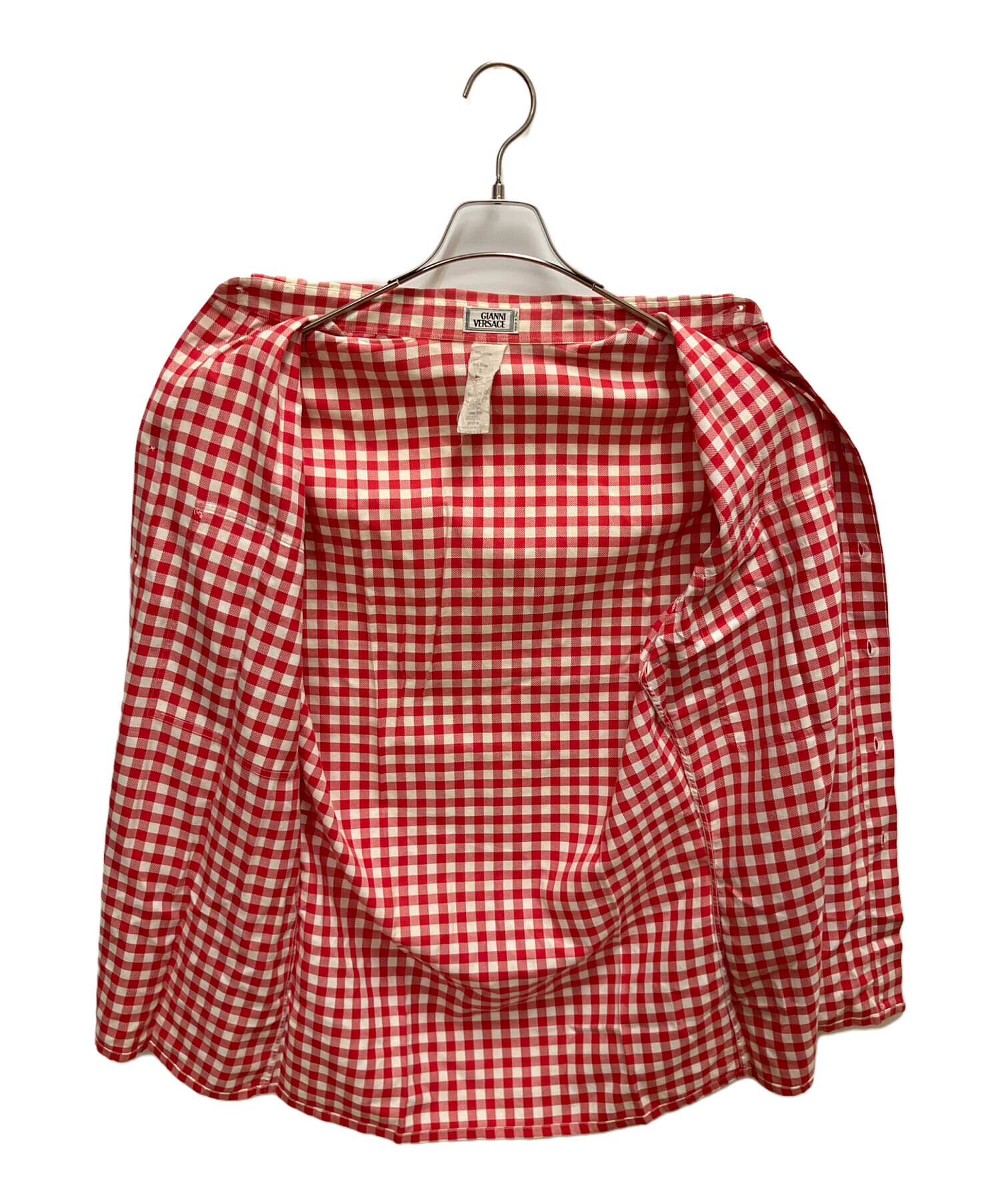 新品未使用品　ヴェルサーチ　シャツ　レッド Lサイズ　赤 タグ付き 7