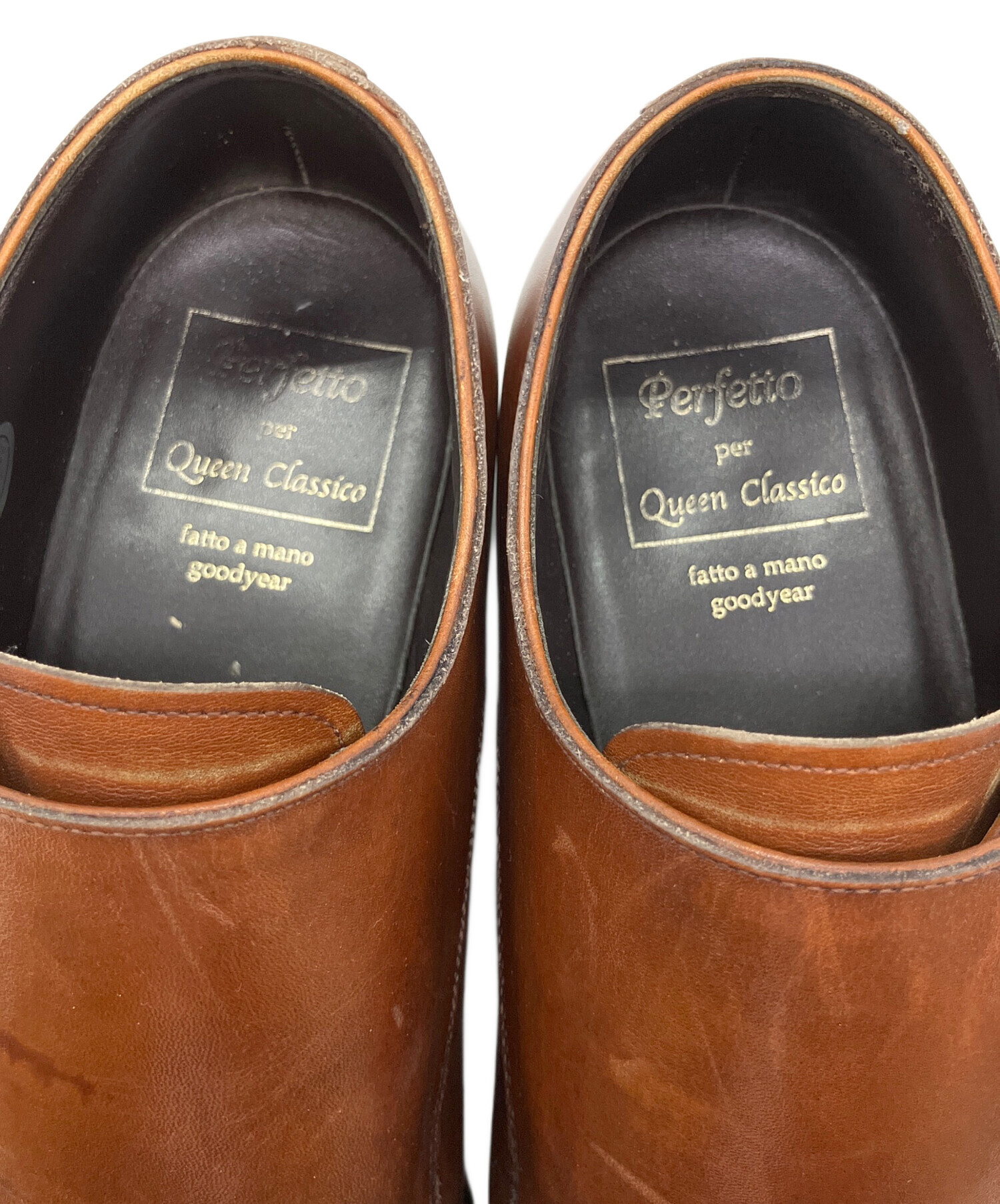 Perfetto ペルフェット アンティークブラウン セミブローグシューズ 中古・古着通販】Perfetto (ペルフェット) レザーシューズ