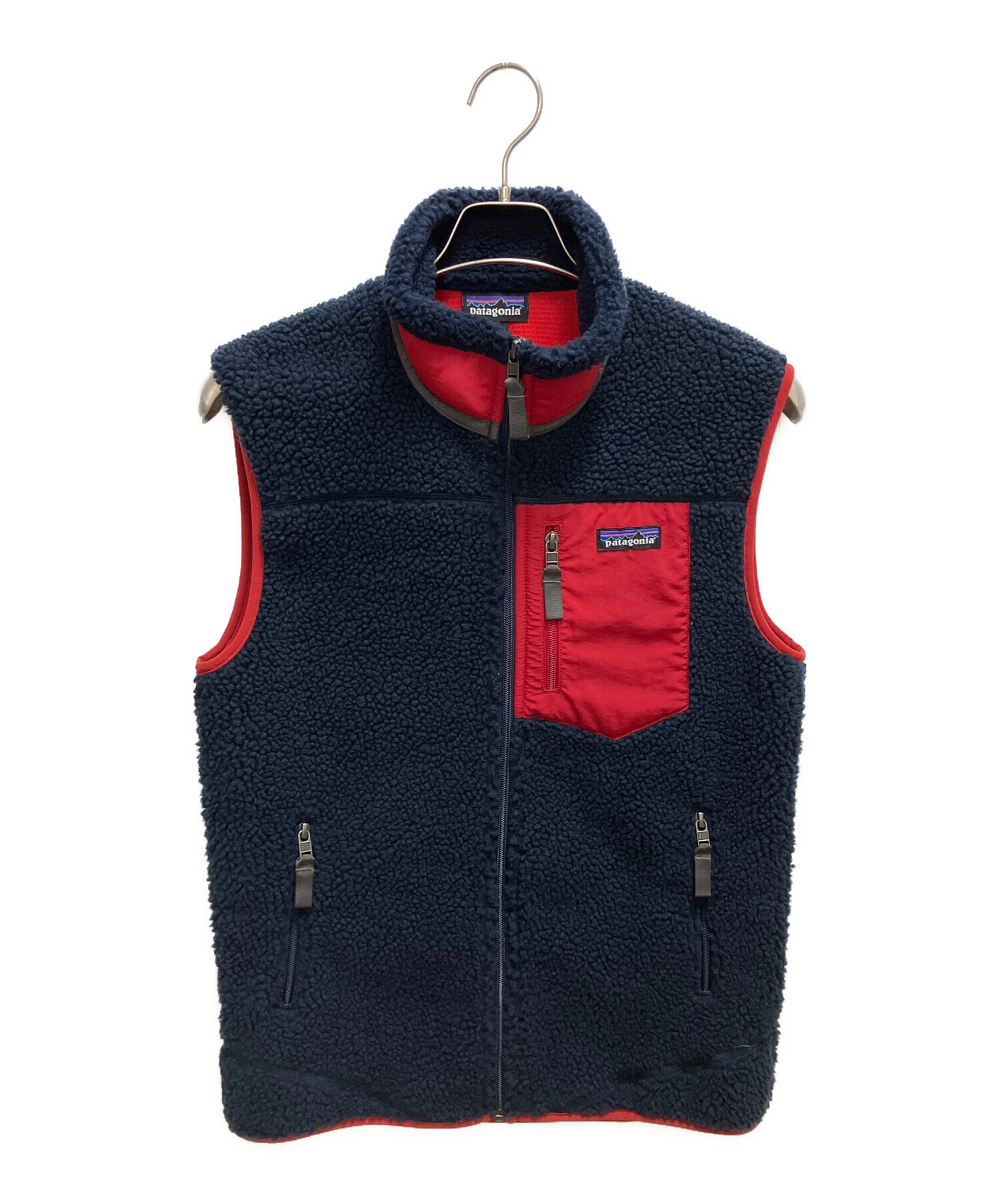 patagonia レトロXベスト M ネイビー/レッド Patagonia クラシックレトロX ベスト ネイビー/レッドフリースM