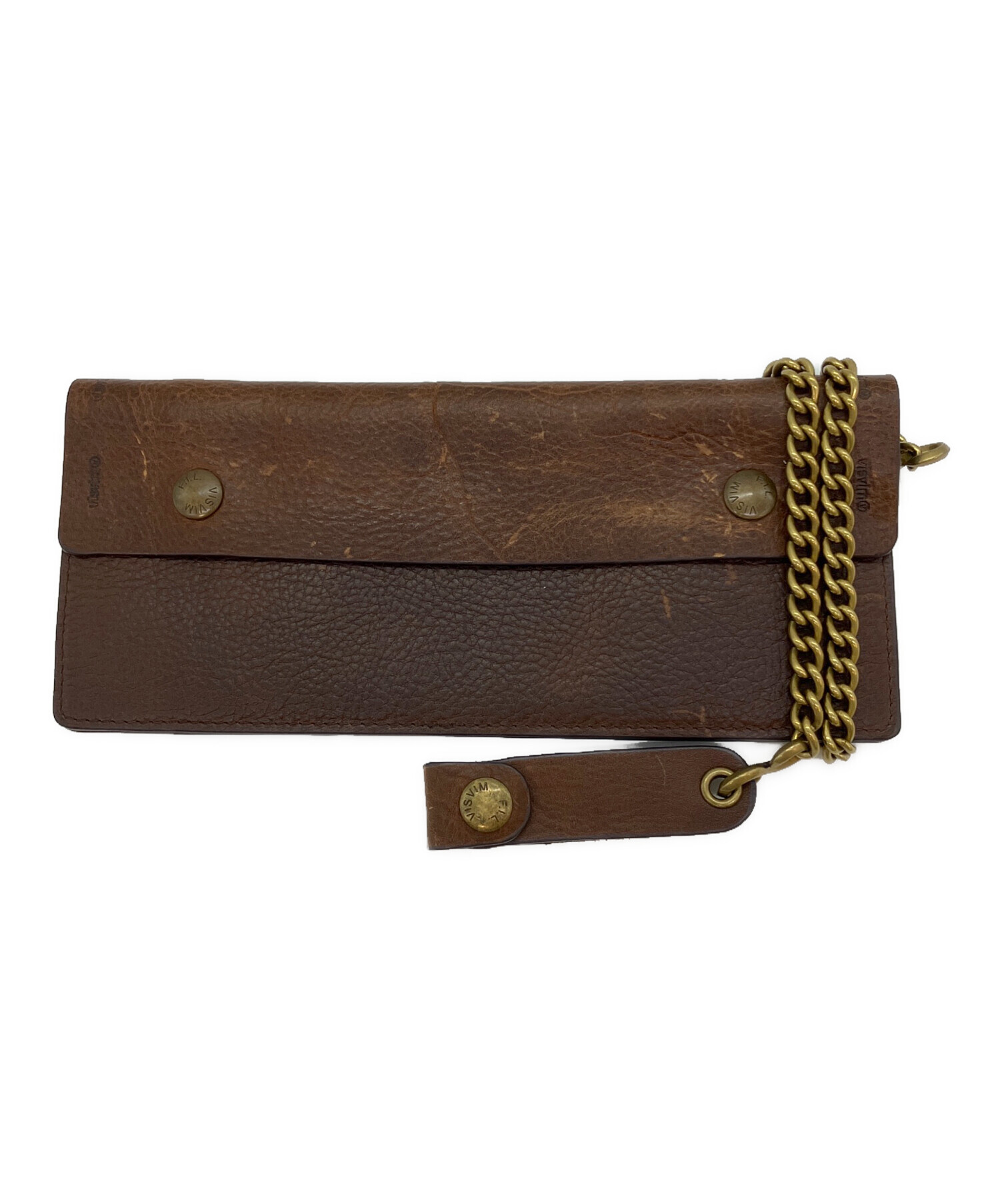 ★visvim ビスビム 小物入れ 財布 ポーチ ブラウン 現状品 ★ 中古・古着通販】VISVIM (ビズビム) VEGGIE CHAIN WALLET チェーン付