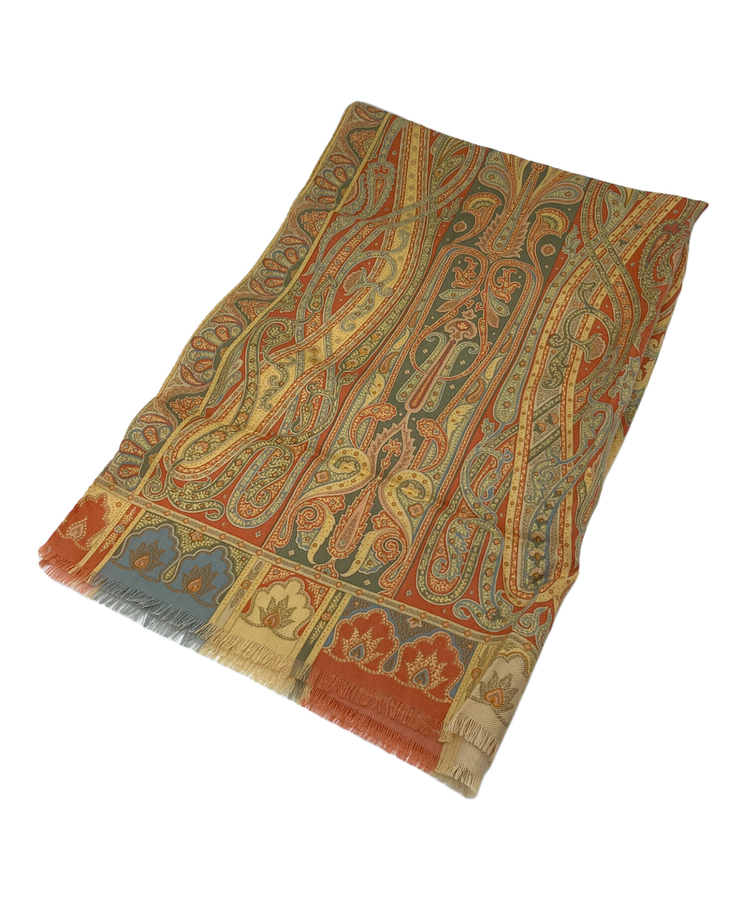チャコ　　　　　　　　　　　　　　　　　　【美品】ETRO エトロ 中古・古着通販】ETRO (エトロ) シルク混ストール オレンジ