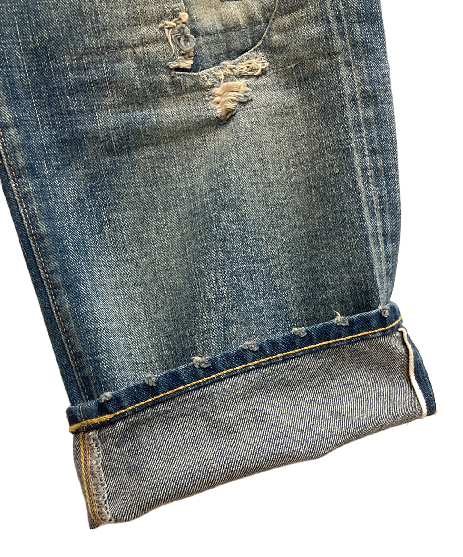 中古・古着通販】RRL (ダブルアールエル) ダメージデニムパンツ