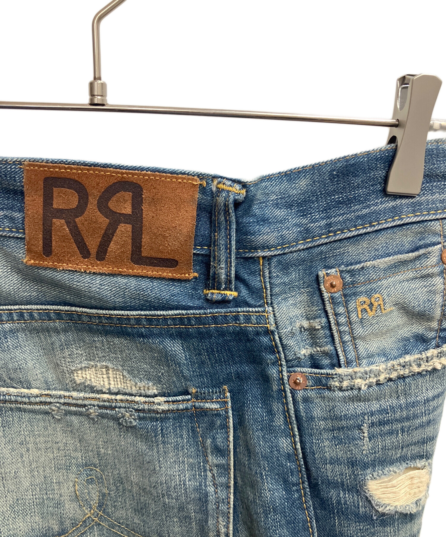 中古・古着通販】RRL (ダブルアールエル) ダメージデニムパンツ