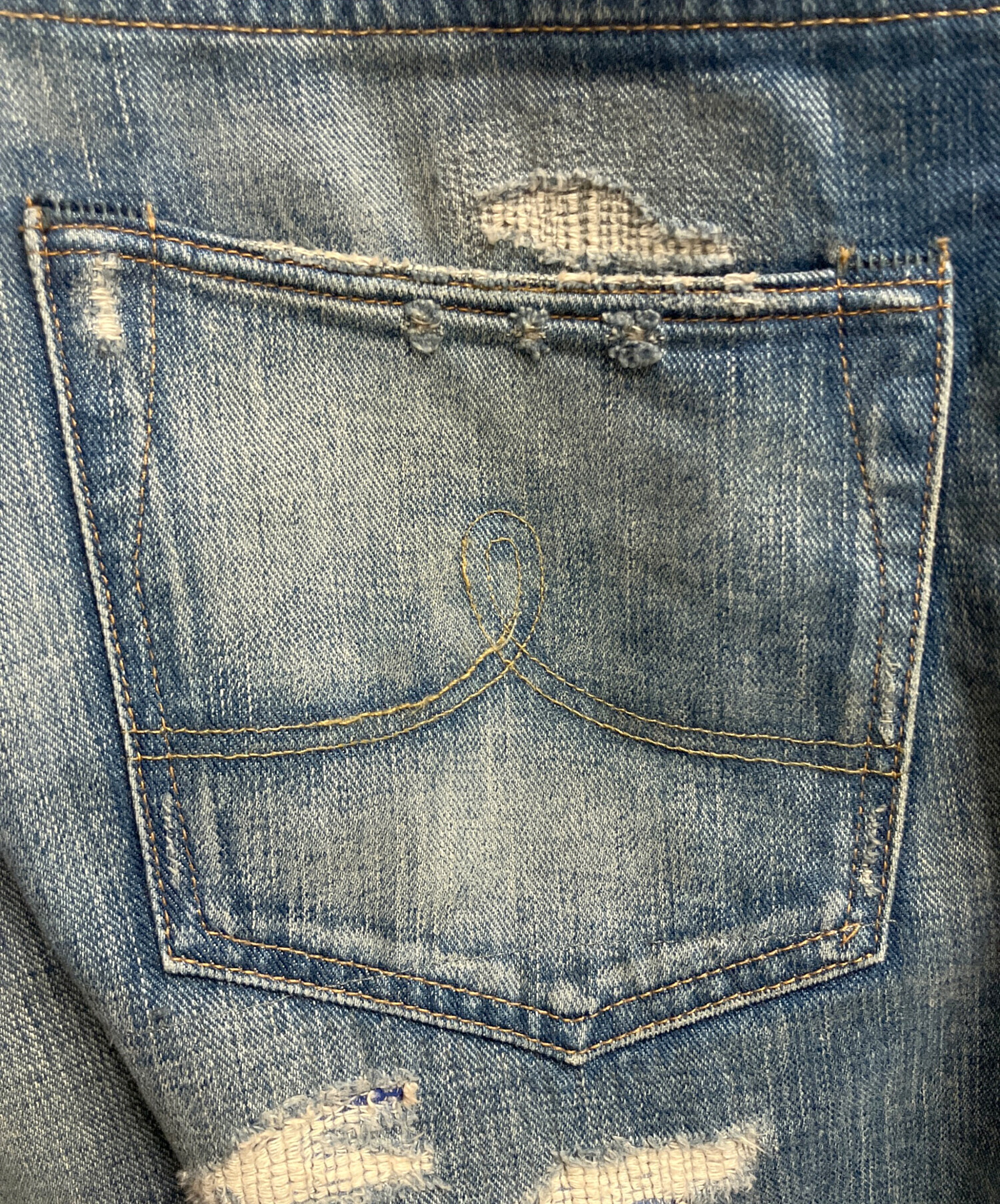 中古・古着通販】RRL (ダブルアールエル) ダメージデニムパンツ