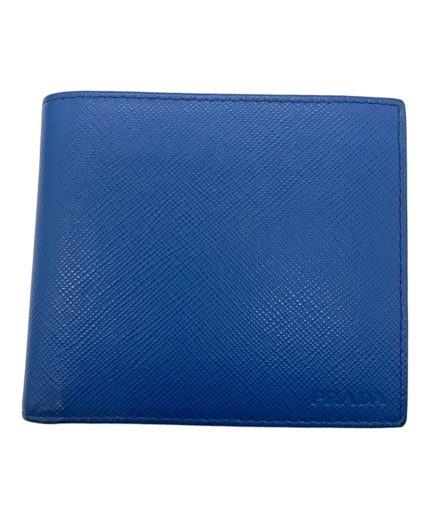 中古・古着通販】PRADA (プラダ) 2つ折り財布 ブルー｜ブランド・古着