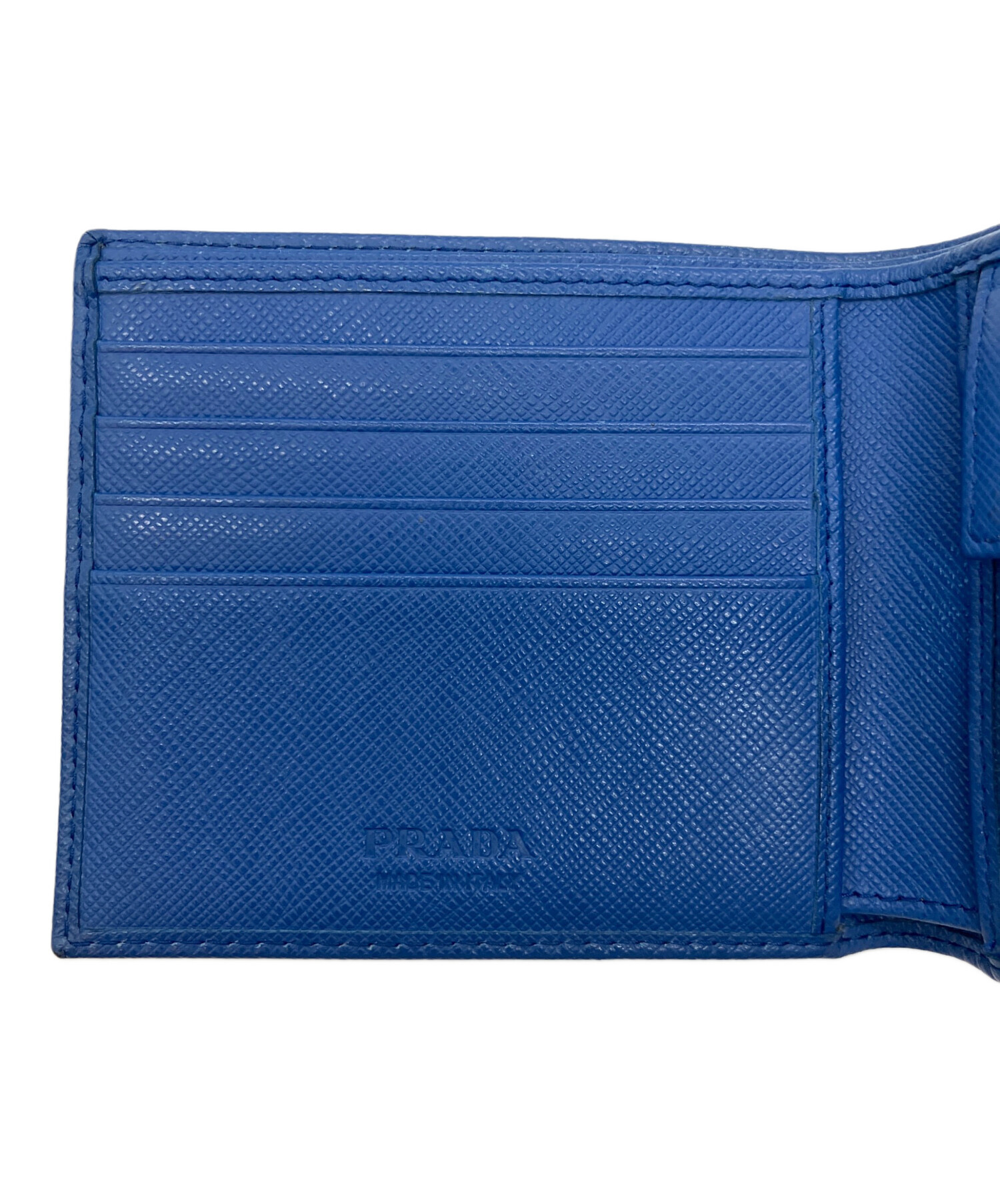 中古・古着通販】PRADA (プラダ) 2つ折り財布 ブルー｜ブランド・古着