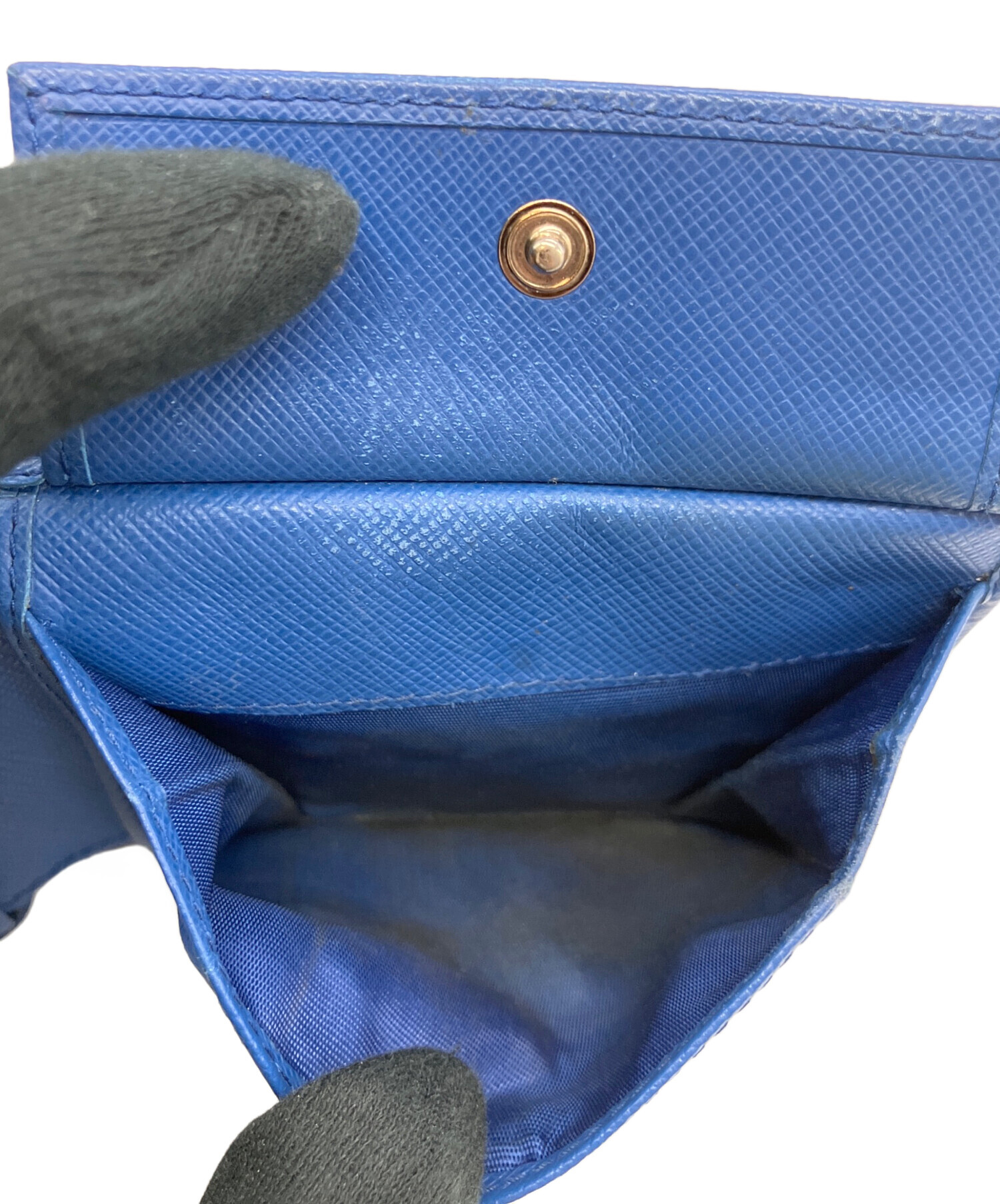 中古・古着通販】PRADA (プラダ) 2つ折り財布 ブルー｜ブランド・古着