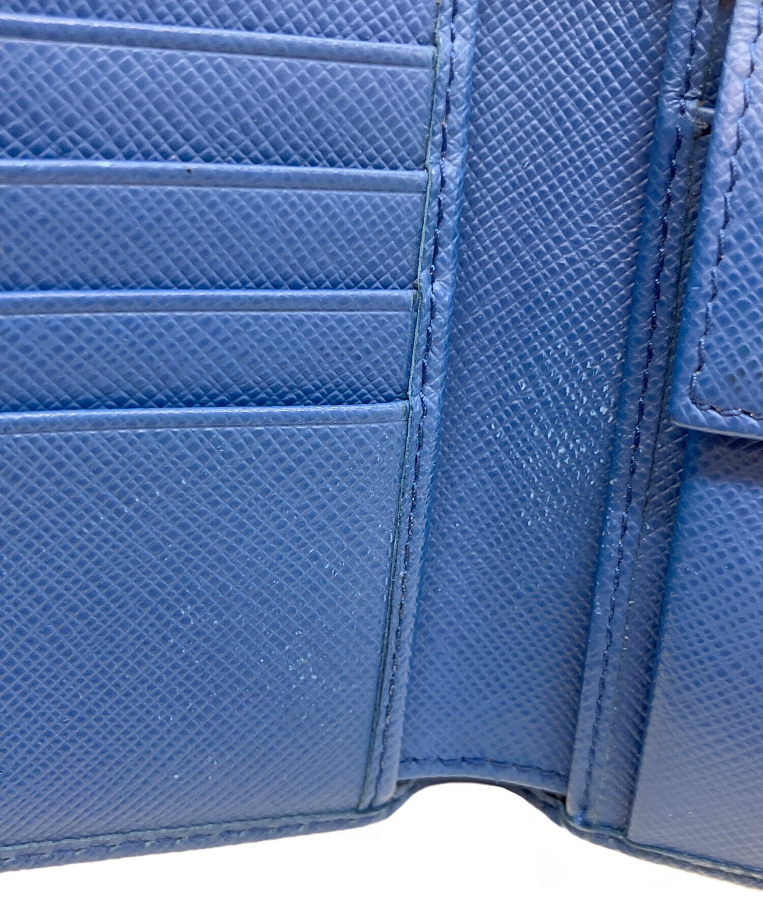 中古・古着通販】PRADA (プラダ) 2つ折り財布 ブルー｜ブランド・古着