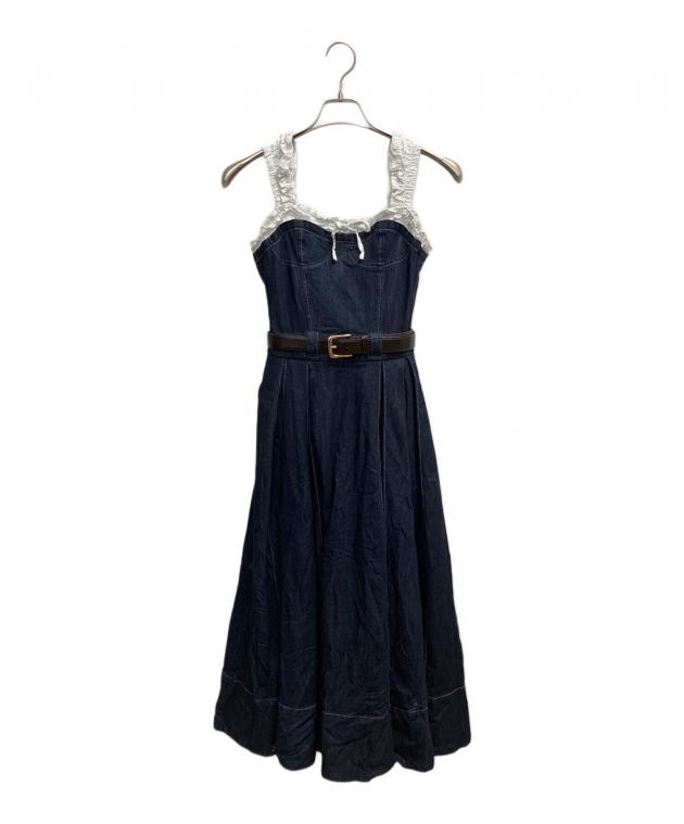 中古・古着通販】darich (ダーリッチ) ドッキングデニムミディ