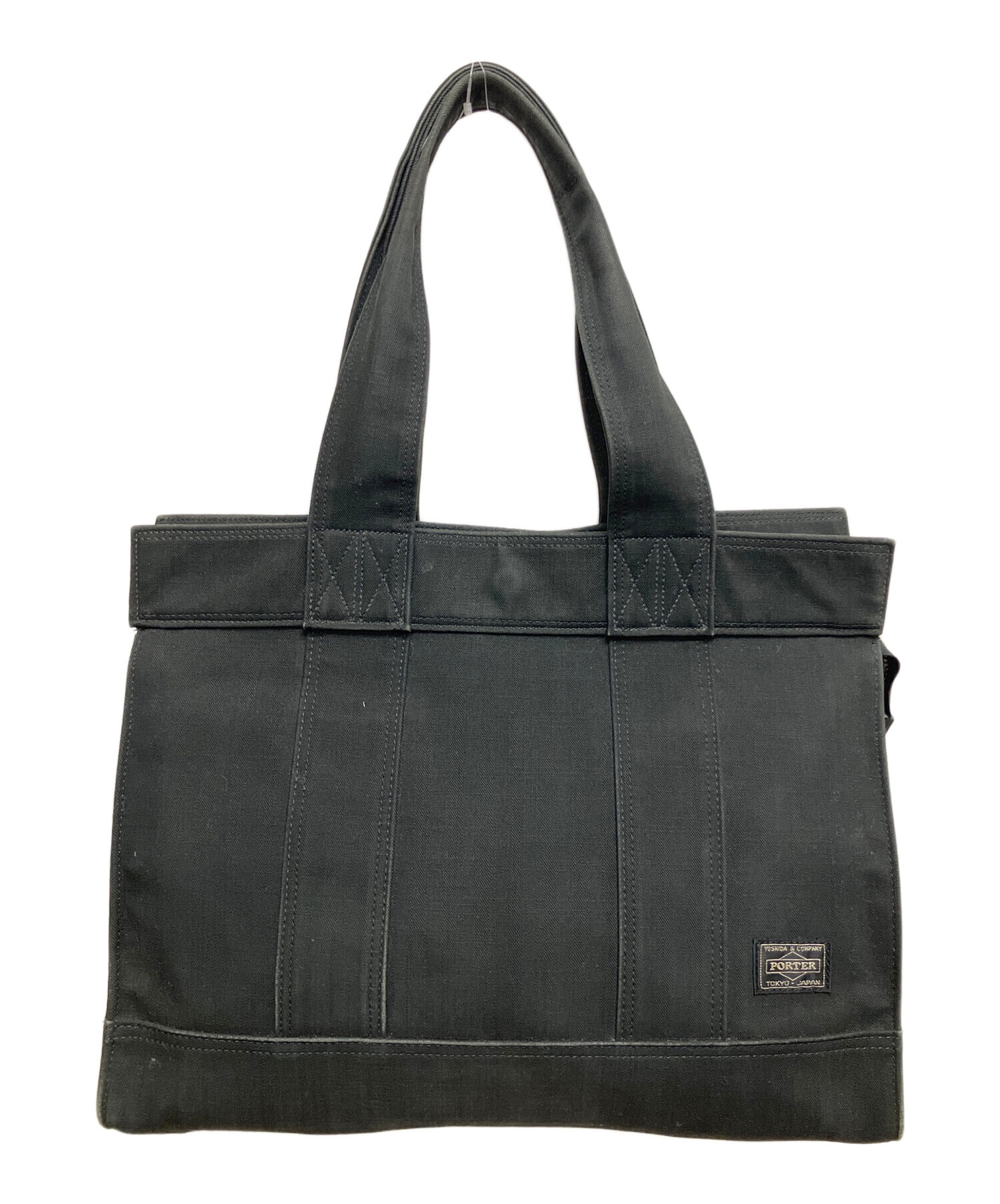 未使用⭐︎  トートバッグ ブラック 中古・古着通販】PORTER (ポーター) キャンバストートバッグ ブラック