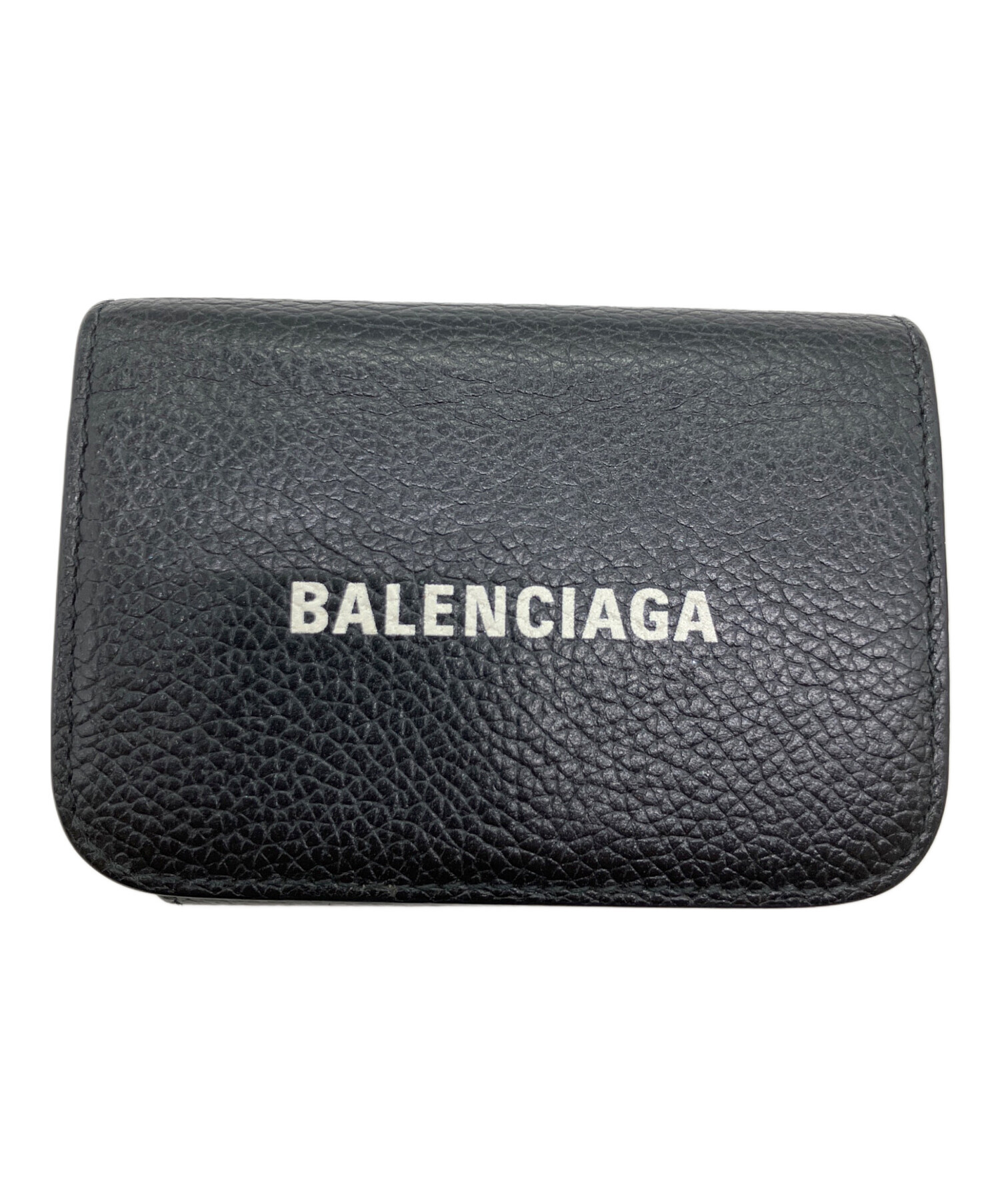 ほぼ未使用品　BALENCIAGA バレンシアガ　三つ折り財布　ロゴグラム　黒 中古・古着通販】BALENCIAGA (バレンシアガ) 3つ折り財布 ブラック