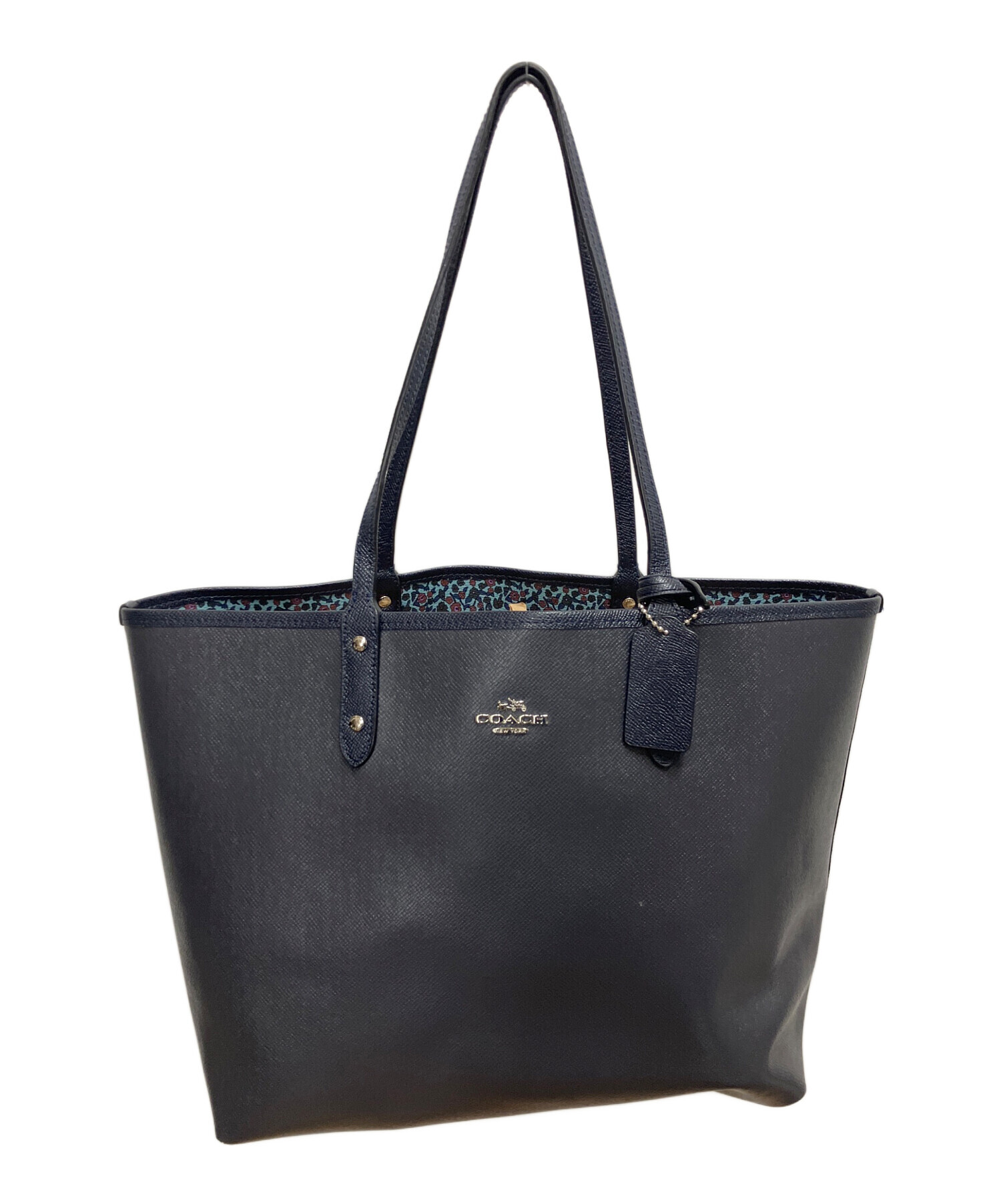 中古・古着通販】COACH (コーチ) リバーシブルトートバッグ ネイビー