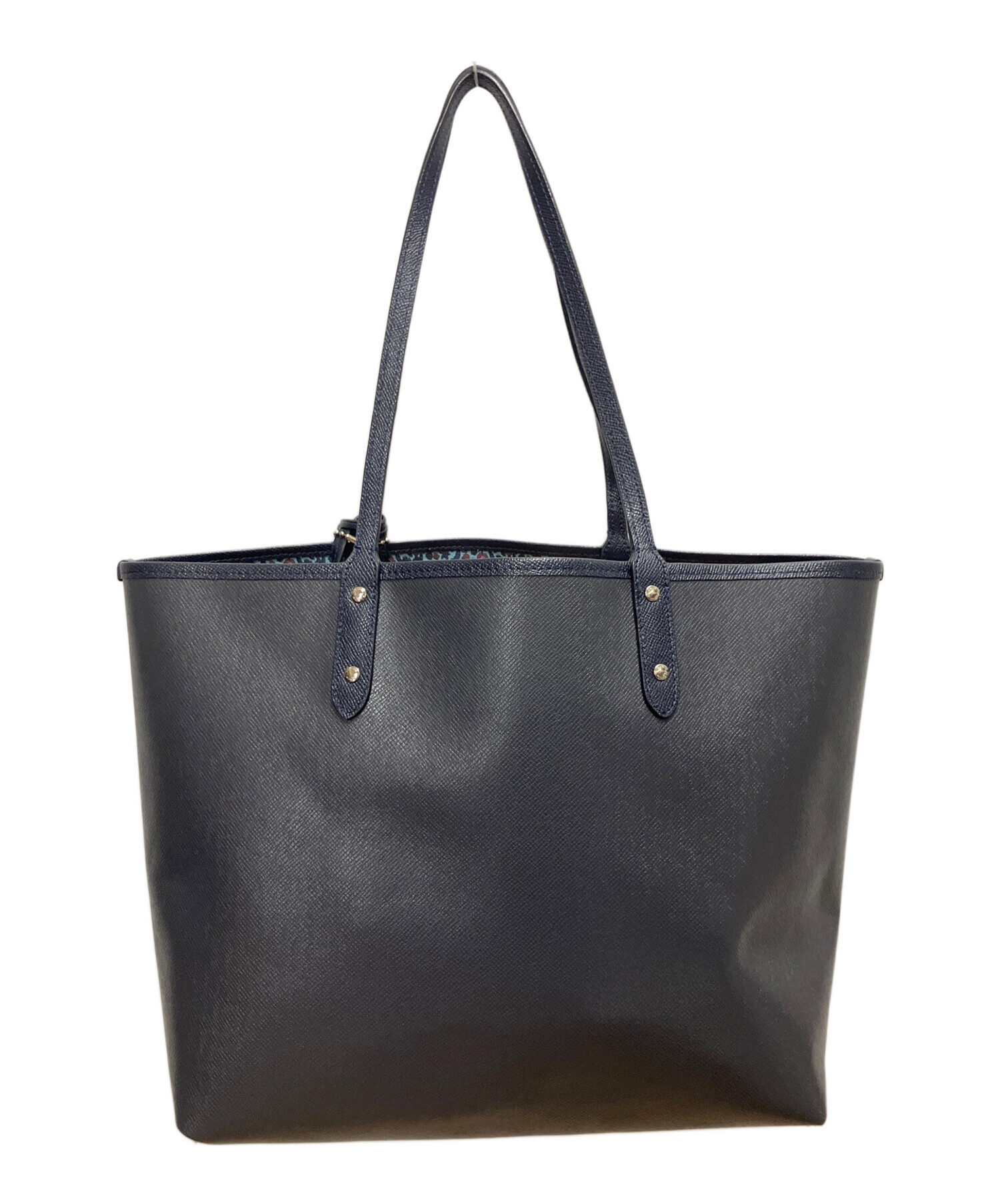 COACH トートバッグ　ネイビー 中古・古着通販】COACH (コーチ) リバーシブルトートバッグ ネイビー