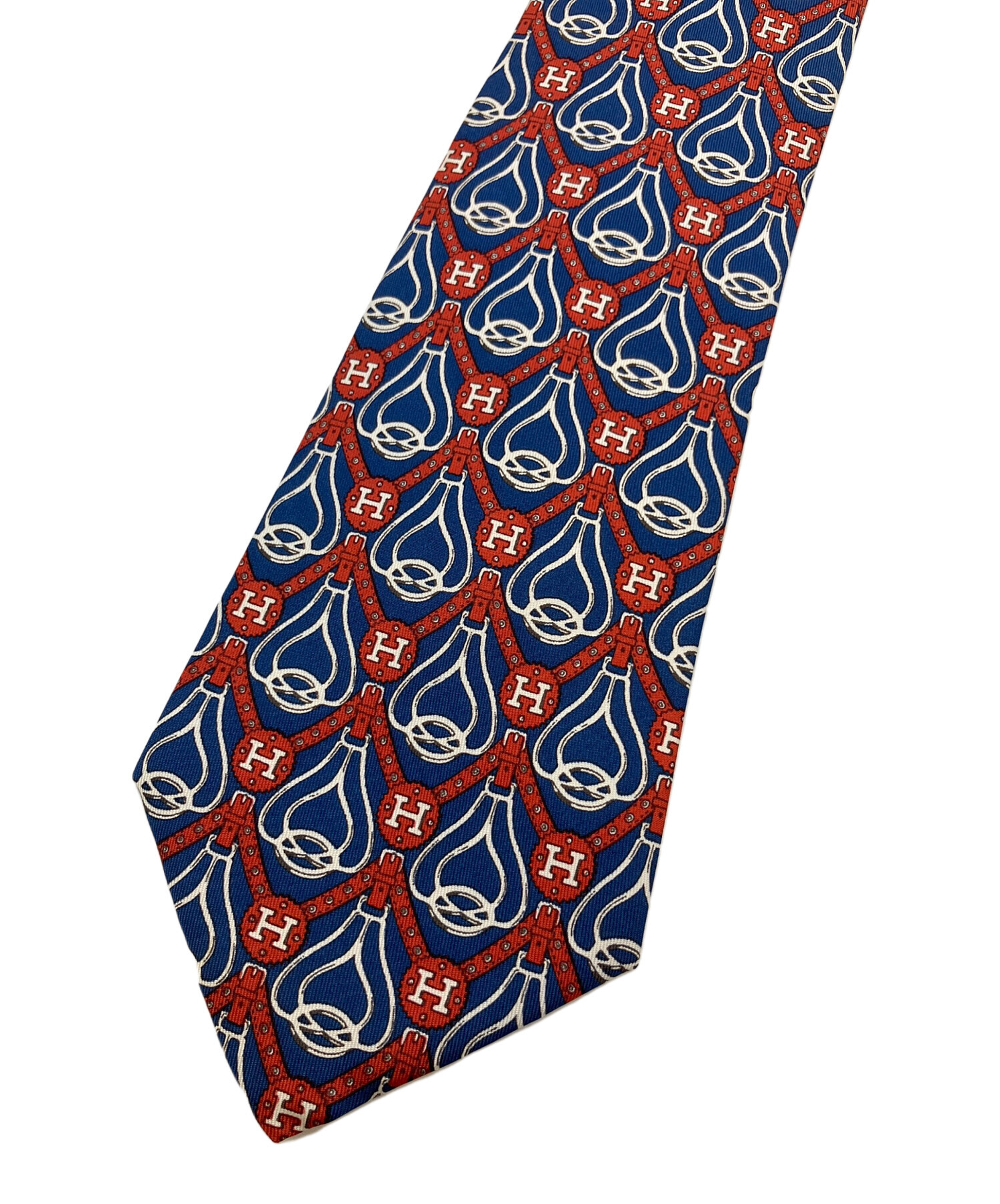 エルメス　ネクタイ　新品未使用タグ付き 中古・古着通販】HERMES (エルメス) ネクタイ レッド×ブルー サイズ