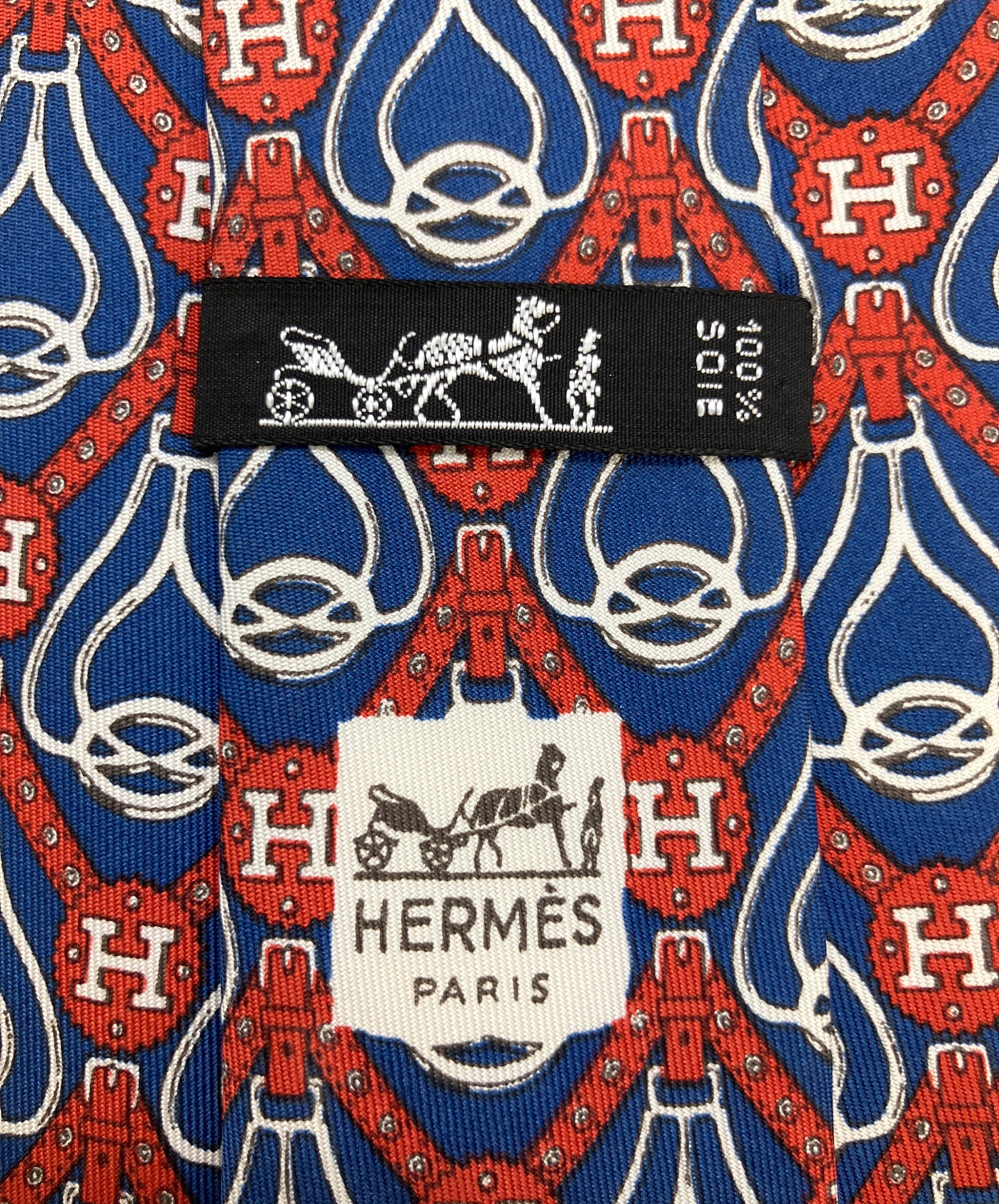 中古・古着通販】HERMES (エルメス) ネクタイ レッド×ブルー サイズ