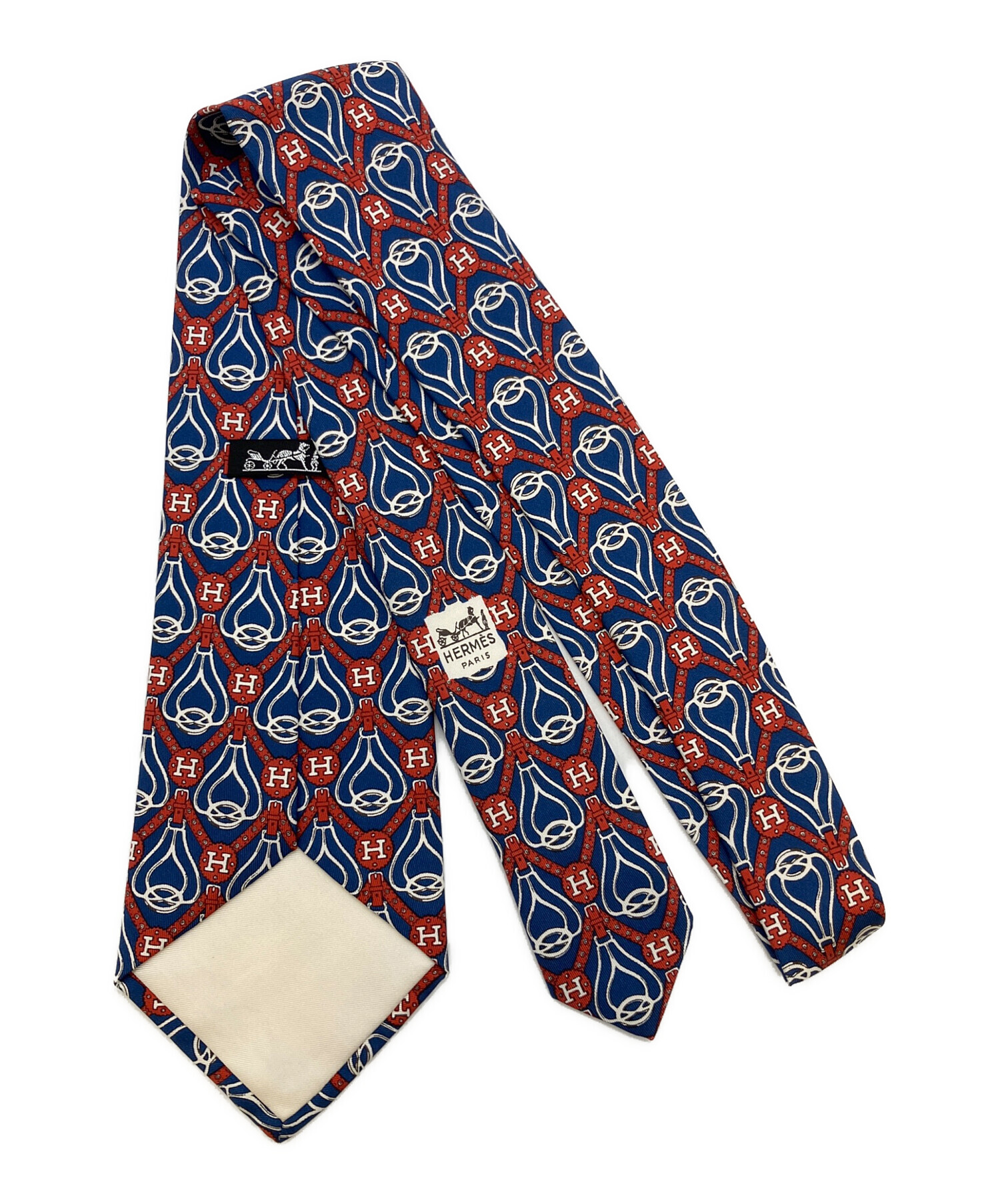 中古・古着通販】HERMES (エルメス) ネクタイ レッド×ブルー サイズ