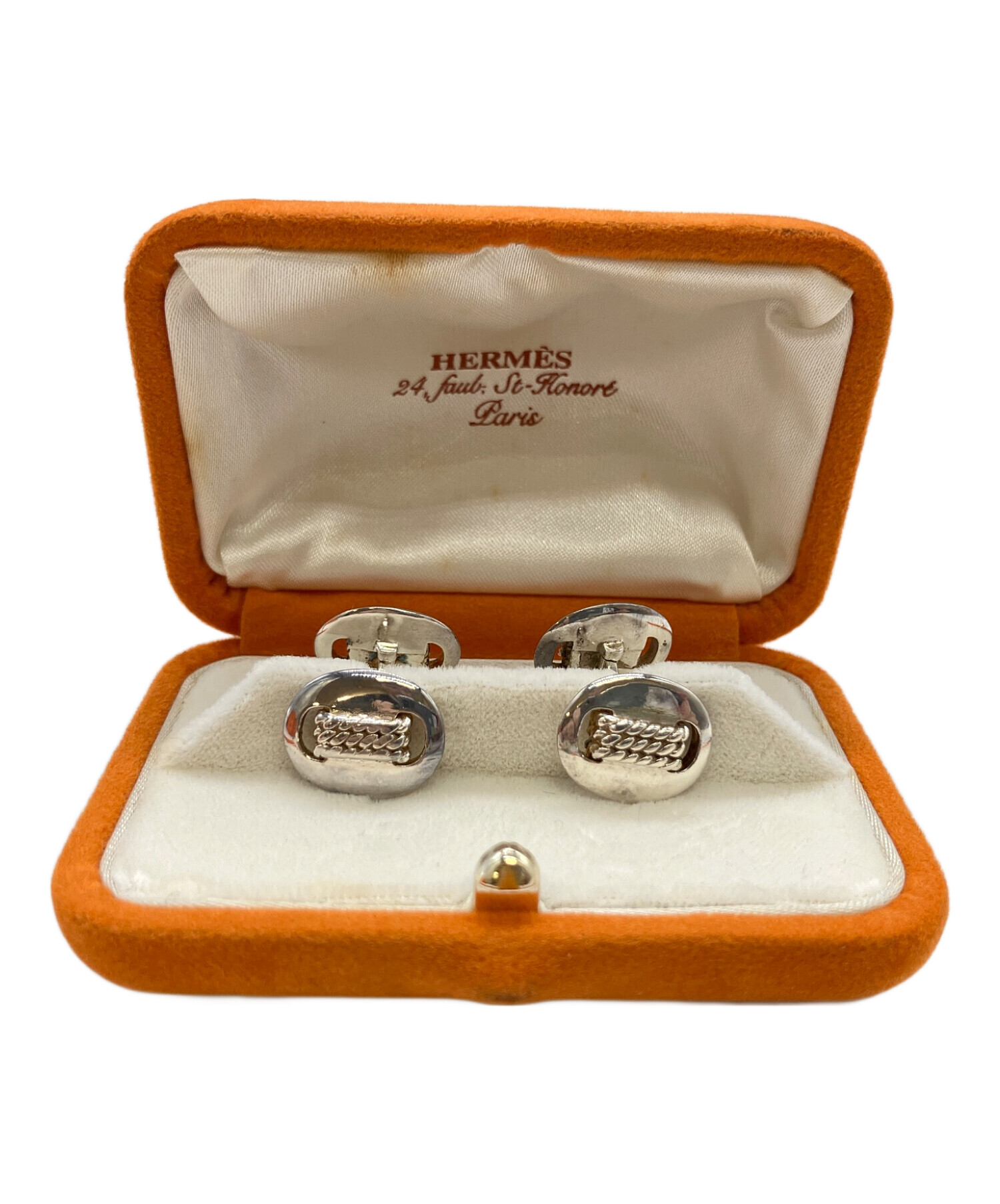 中古・古着通販】HERMES (エルメス) シュロワカフスリンク シルバー