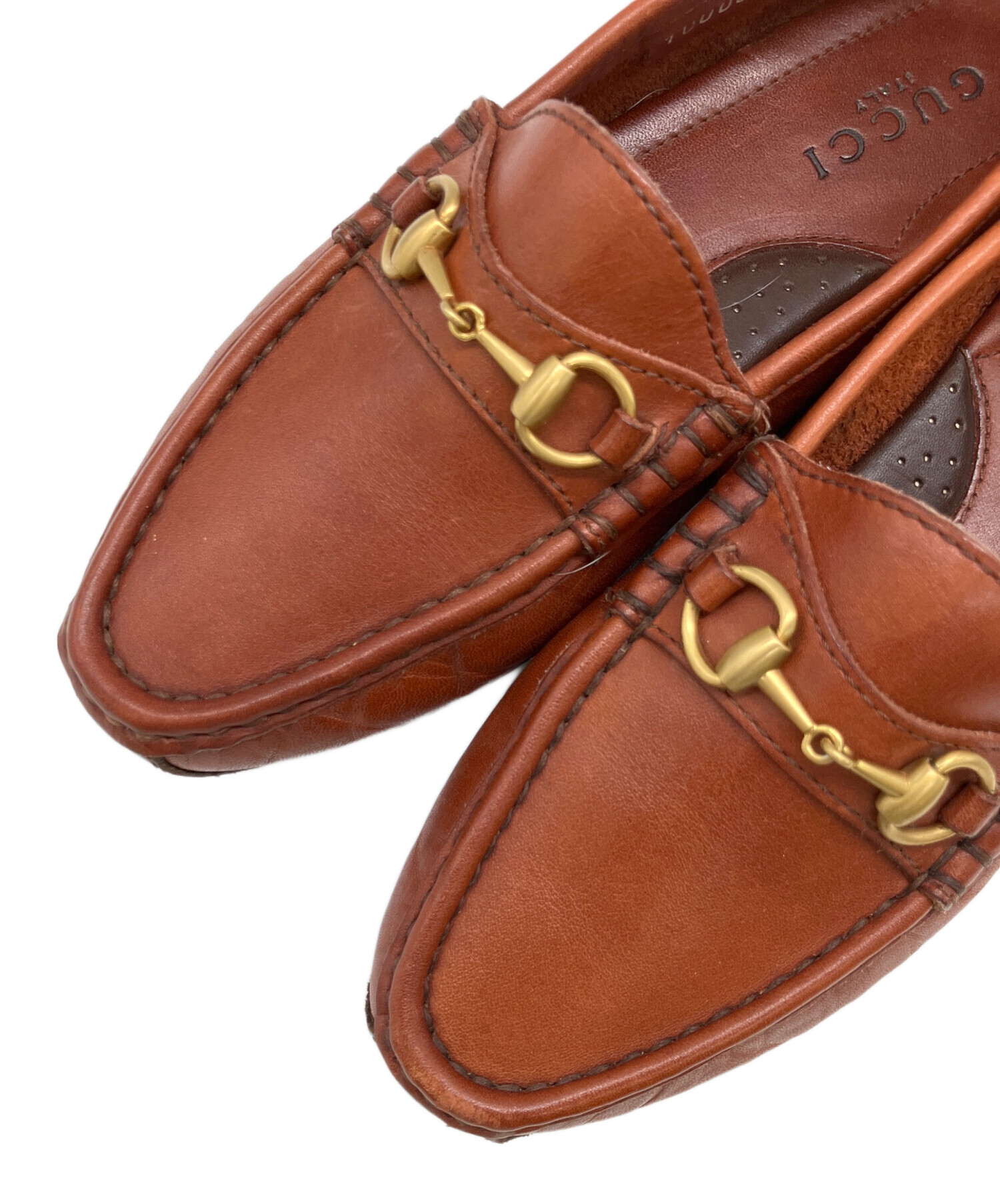 中古・古着通販】GUCCI (グッチ) ビットローファー ブラウン サイズ