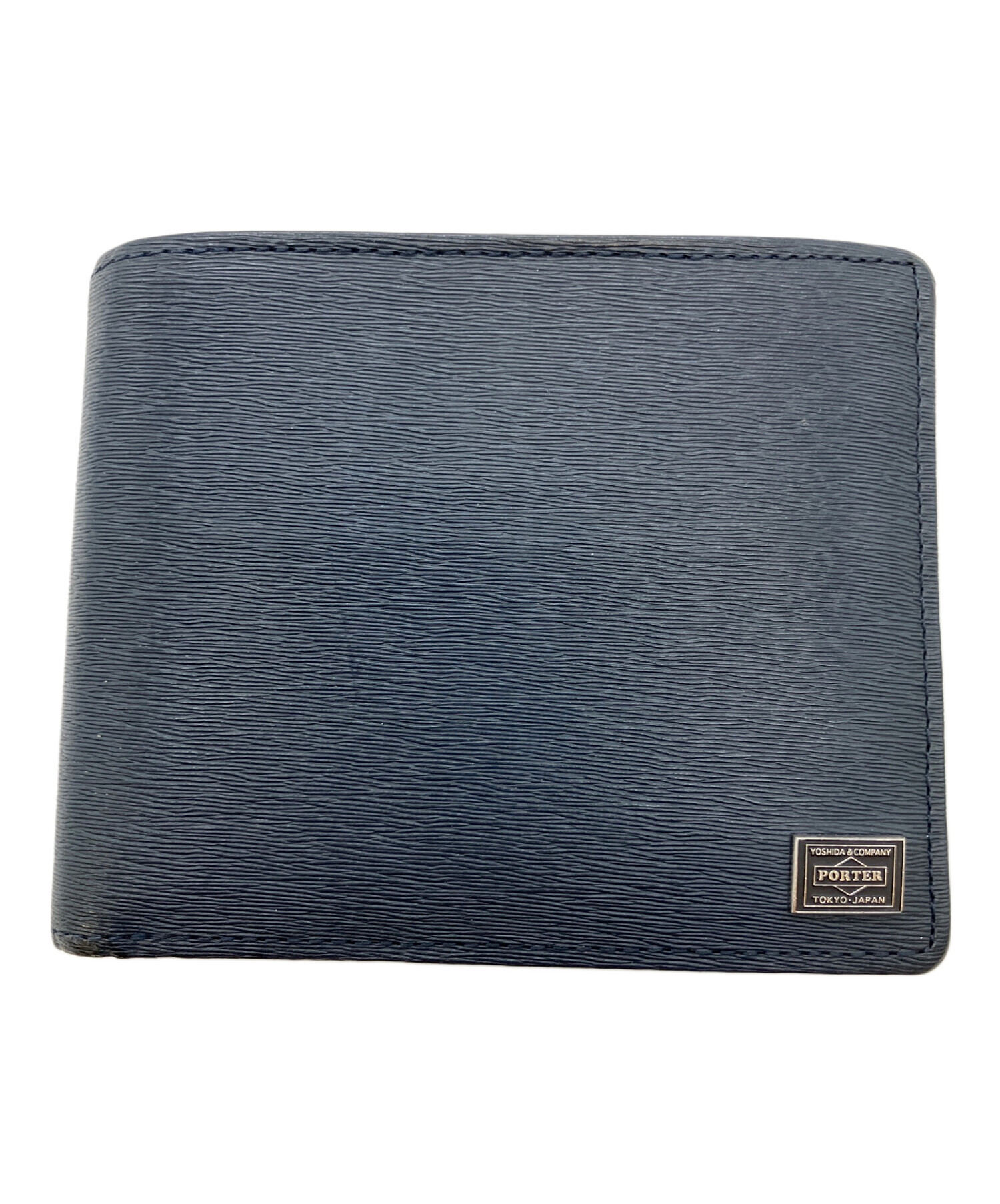 ♫希少 未使用 PORTER DOUBLEネイビー 二つ折り財布 中古・古着通販】PORTER (ポーター) 2つ折り財布 ネイビー｜ブランド