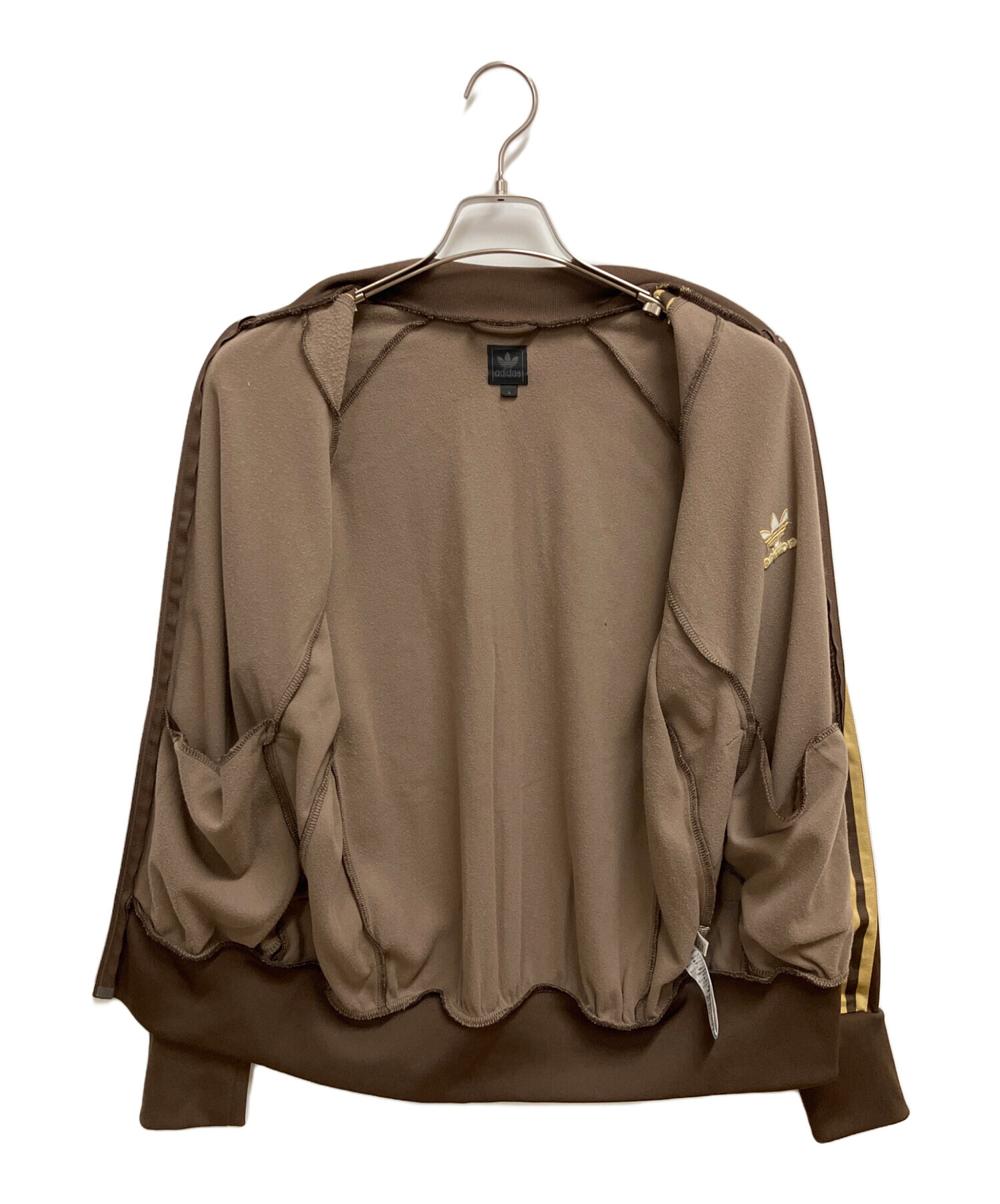 adidas 古着再構築　リメイクデニムブルゾン　トラックジャケット　ブラウン 中古・古着通販】adidas (アディダス) トラックジャケット ブラウン