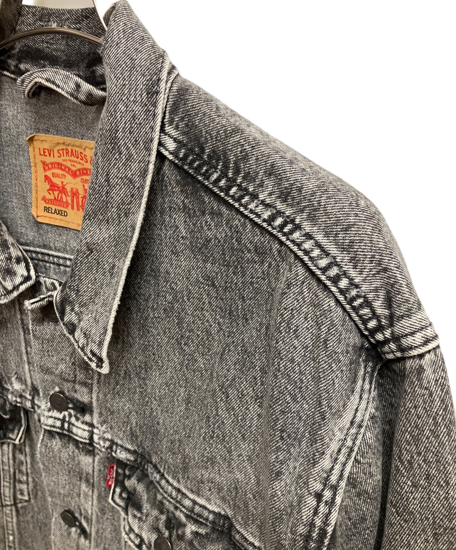 中古・古着通販】LEVI'S (リーバイス) デニムジャケット グレー サイズ