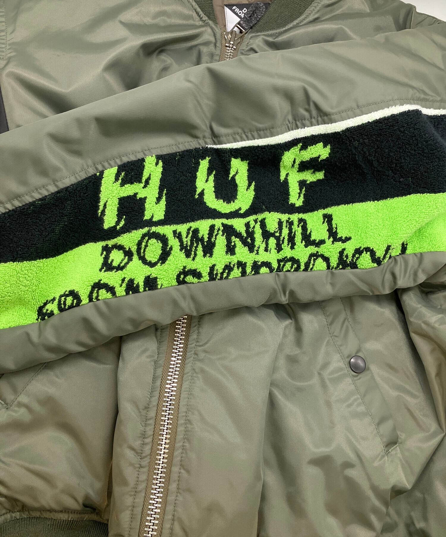 中古・古着通販】HUF (ハフ) MA-1ジャケット カーキ サイズ:SIZE M