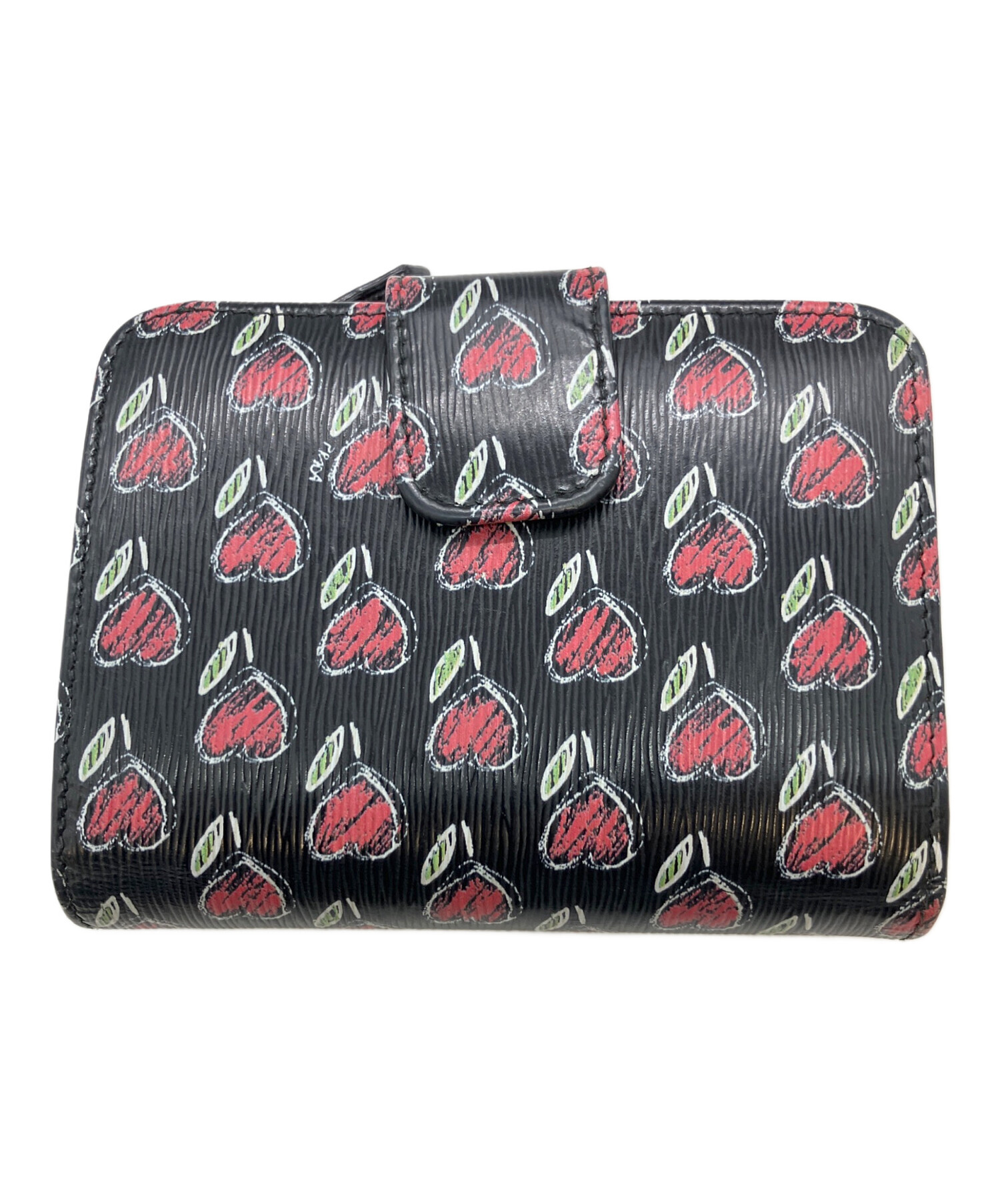 中古・古着通販】PRADA (プラダ) サフィアーノ 2つ折り財布 ブラック