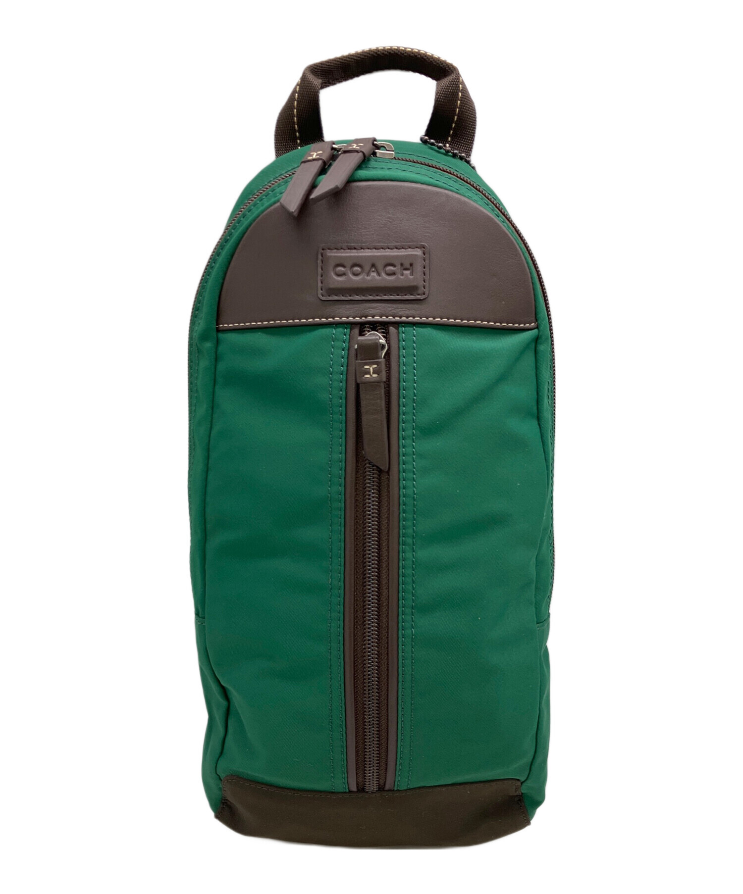 中古・古着通販】COACH (コーチ) ボディバッグ グリーン×ブラウン 