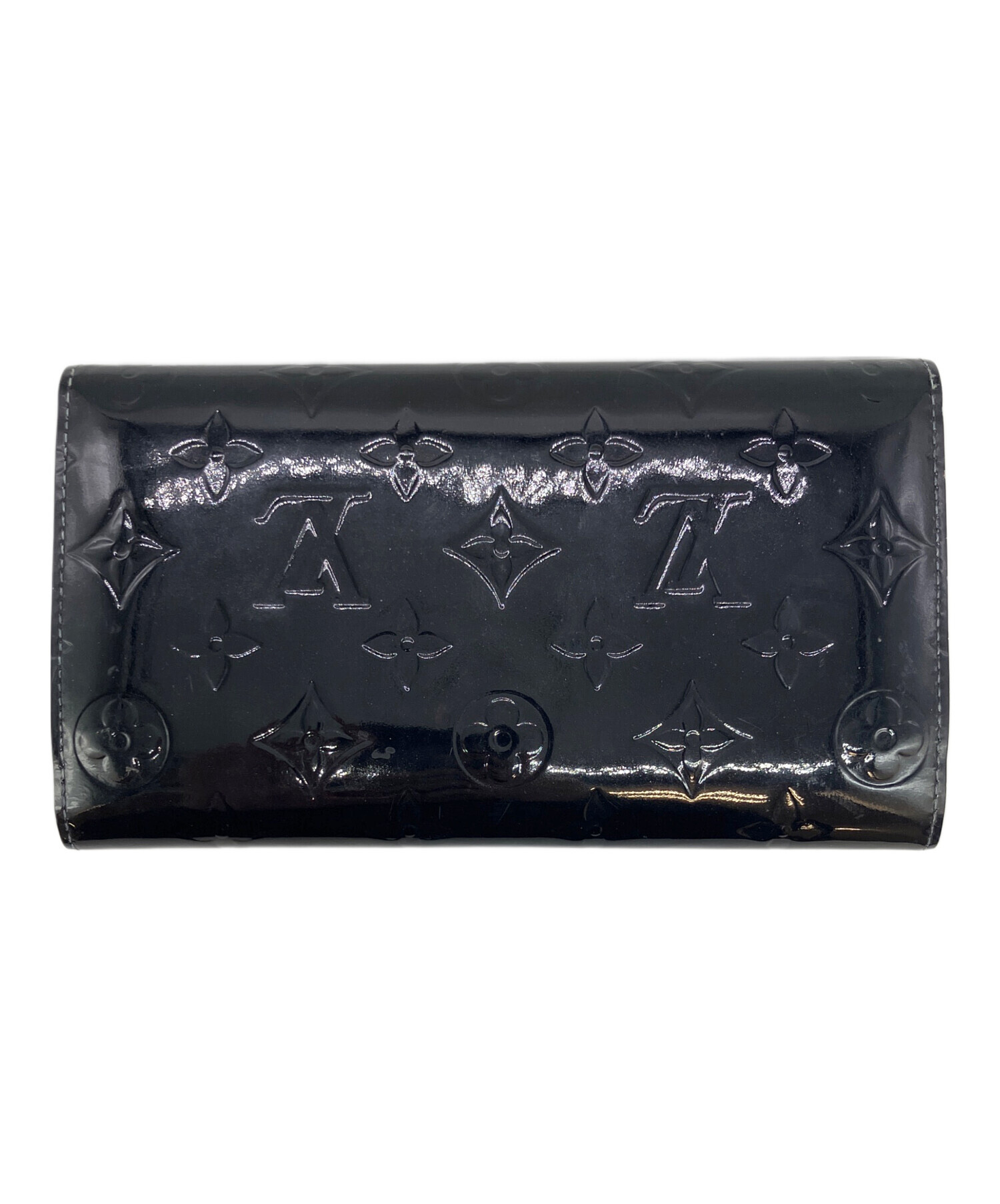 LOUIS VUITTON ヴィトン モノグラム ヴェルニ 長財布 ブラック 【公式