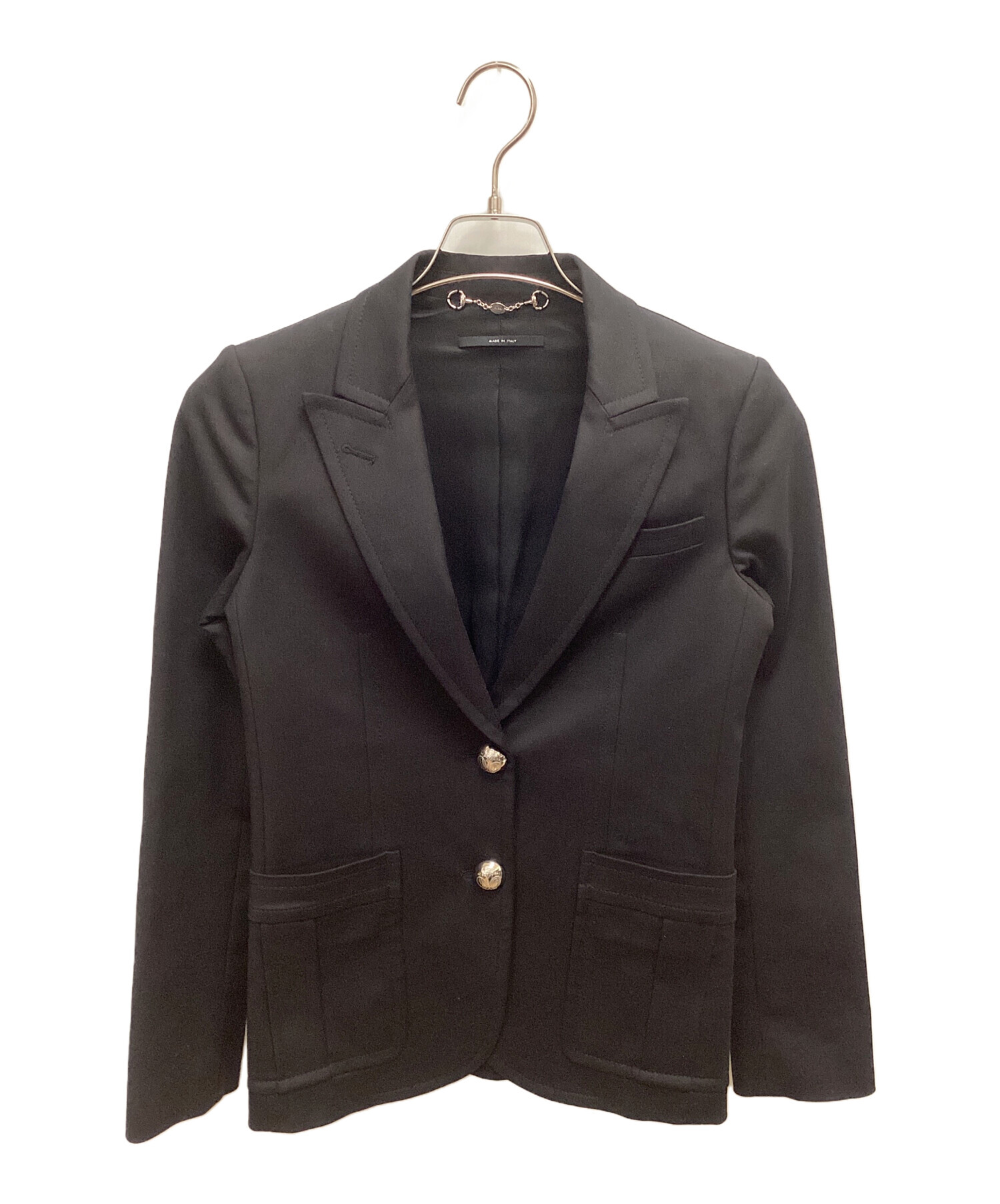 GUCCI グッチ テーラードジャケット レディース 【古着】【中古】 中古・古着通販】GUCCI (グッチ) テーラードジャケット ブラック