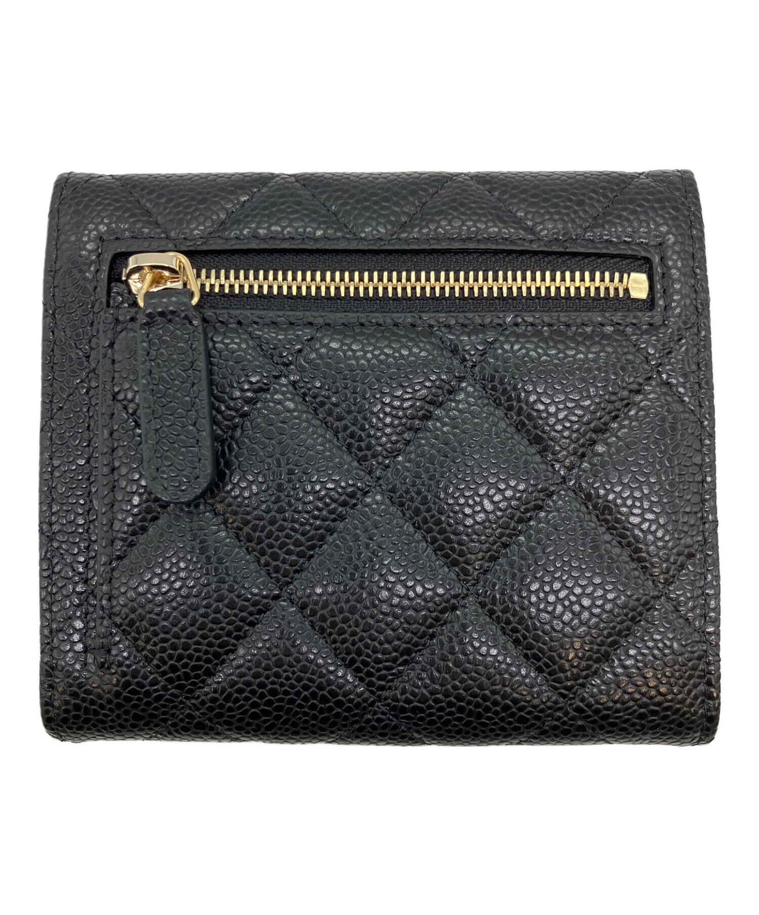 中古・古着通販】CHANEL (シャネル) マトラッセ 3つ折り財布 ブラック