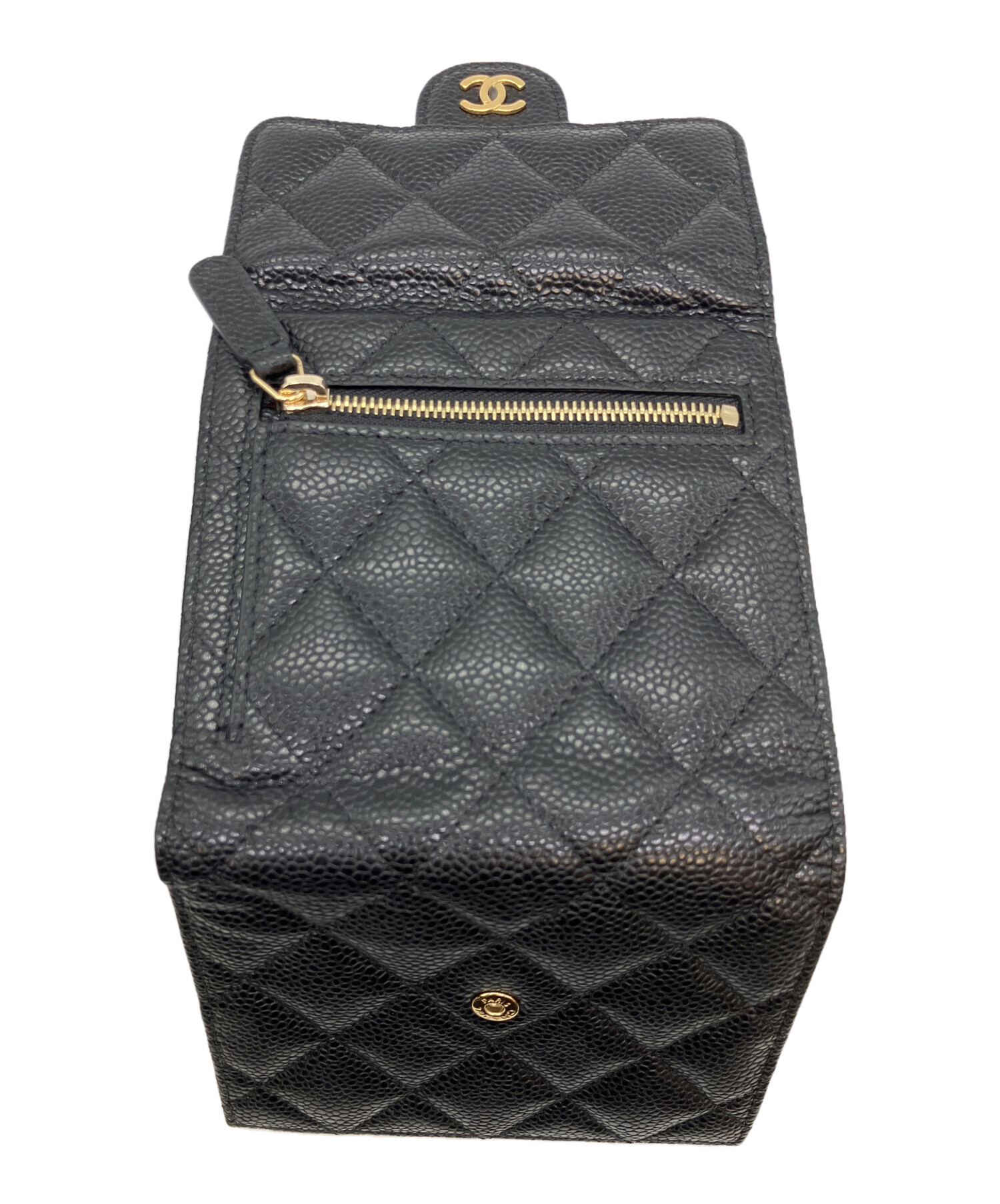 シャネル CHANEL マトラッセ コンパクトウォレット 三つ折り財布 レザー ブラック 中古 新入荷 CH0949 CHANEL（シャネル） マトラッセ コンパクトウォレット 三つ折り財布