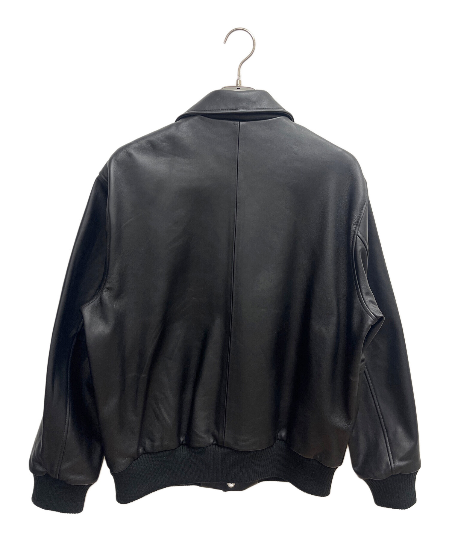 スクーカム　スタジアムジャンパー　サイズ44　ブラック　スタジャン　古着 中古・古着通販】skookum (スクーカム) レザースタジャン ブラック