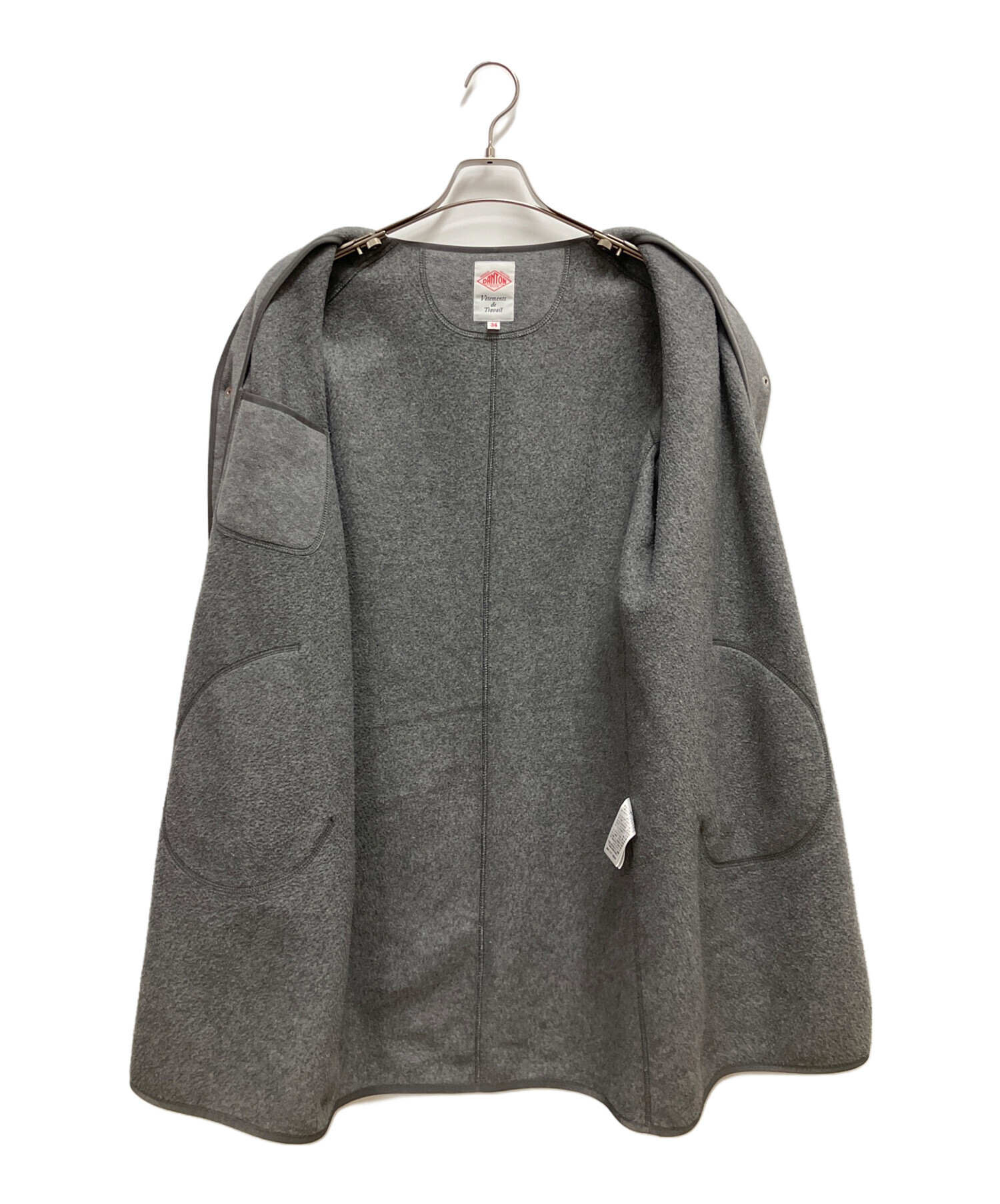 未使用　ダントン　コート 中古・古着通販】DANTON (ダントン) ノーカラーコート グレー サイズ