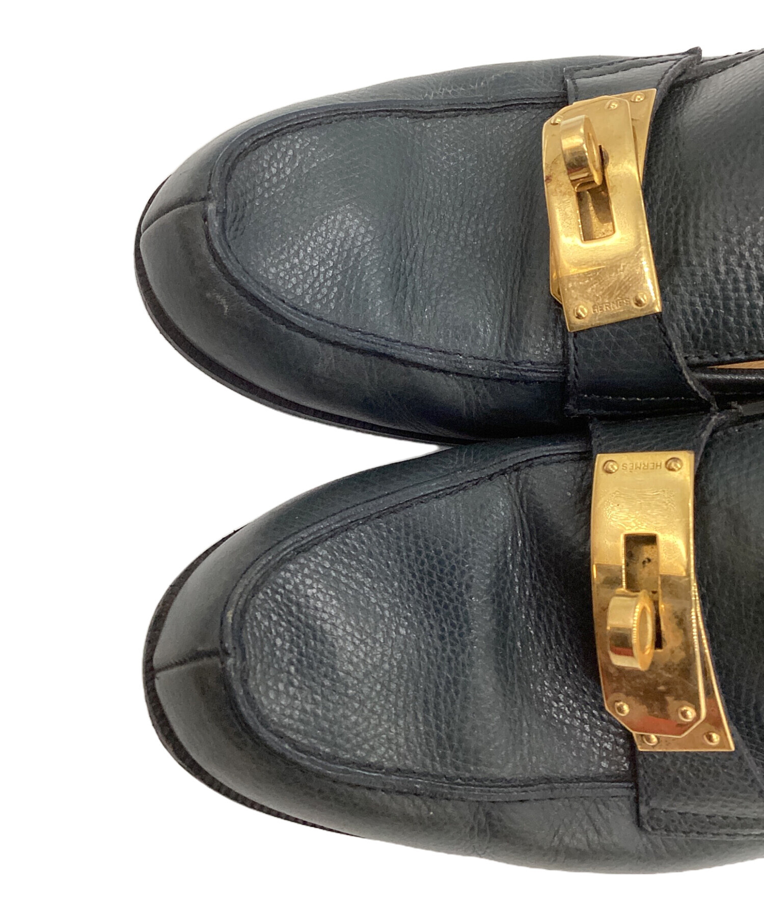 エルメス　Hermes　デスタン　ケリー金具　モカシン　ローファー　ゴールド エルメスHermesデスタンケリー金具モカシンローファーゴールド 【新品