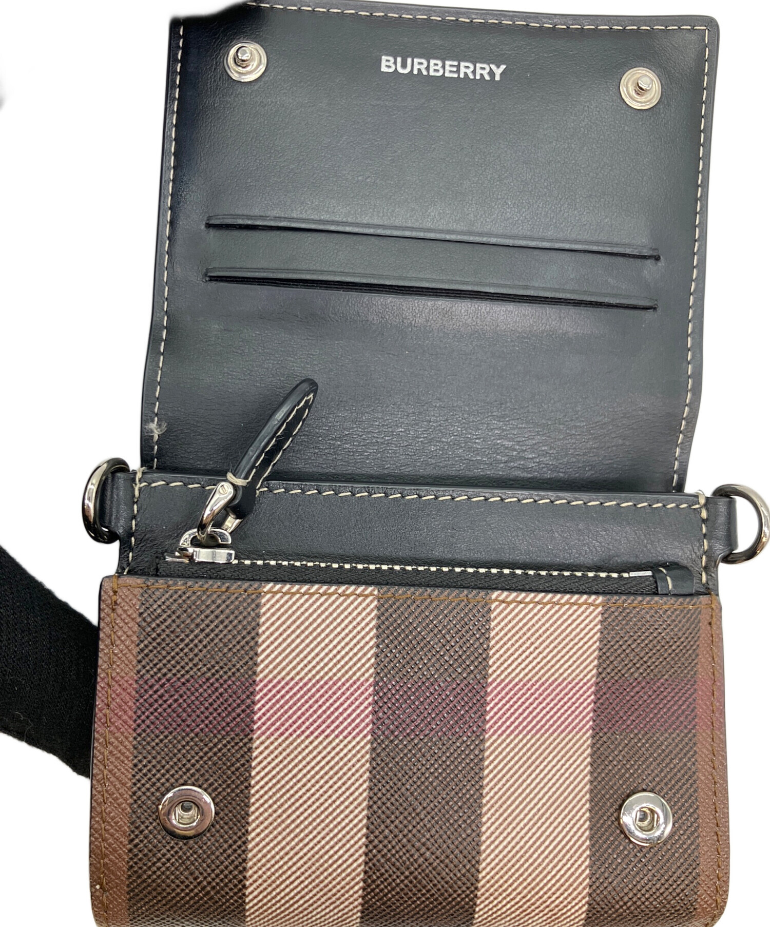 中古・古着通販】BURBERRY (バーバリー) 2つ折り財布 ブラウン