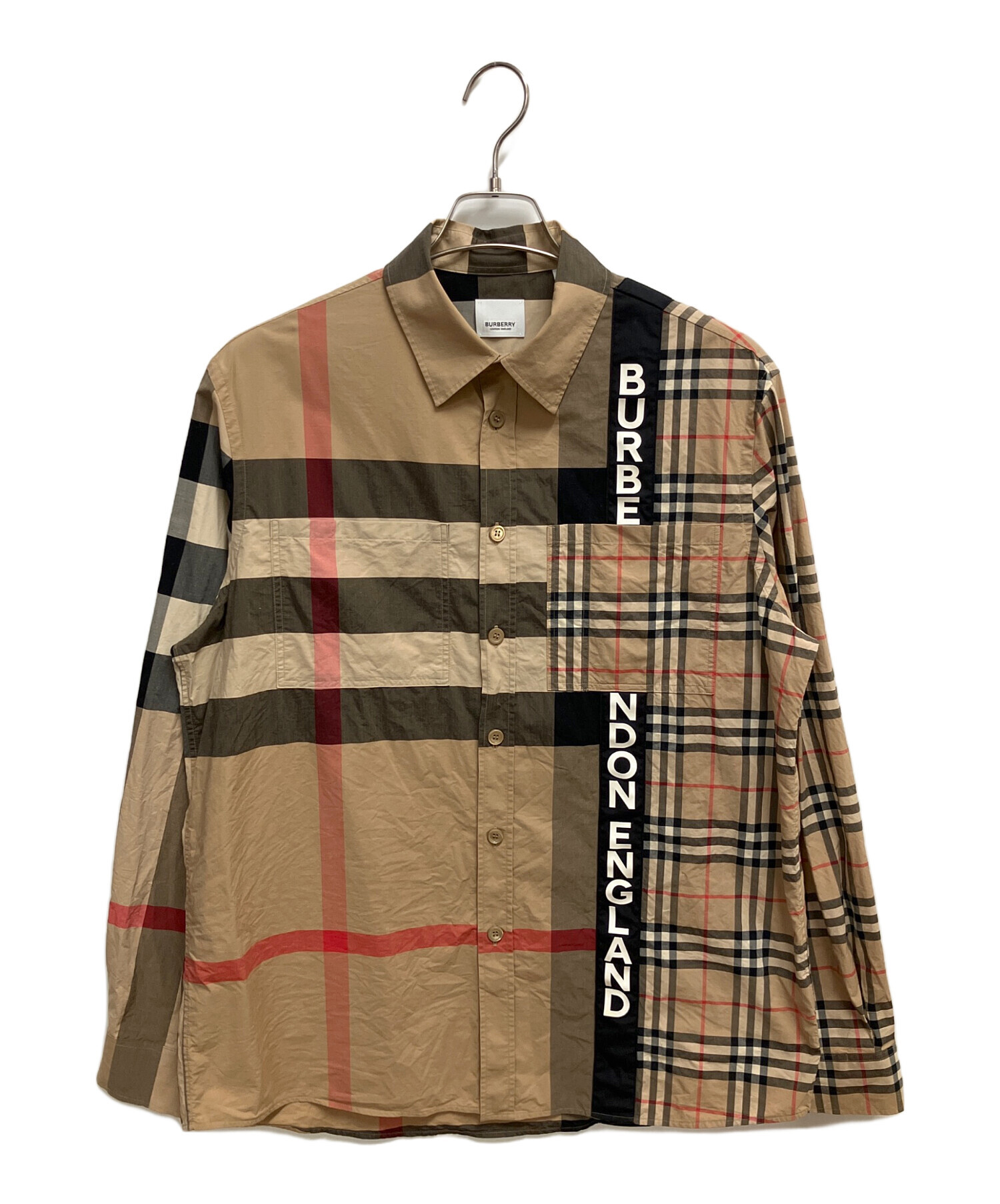 中古・古着通販】BURBERRY (バーバリー) ロゴパッチワークプリント長袖