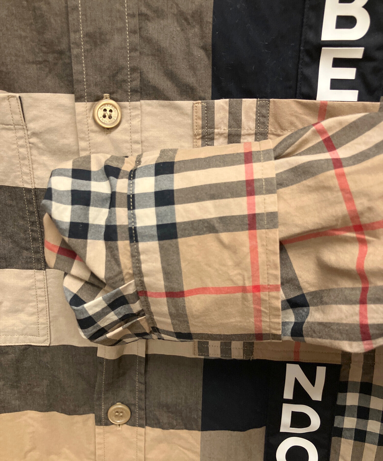 中古・古着通販】BURBERRY (バーバリー) ロゴパッチワークプリント長袖