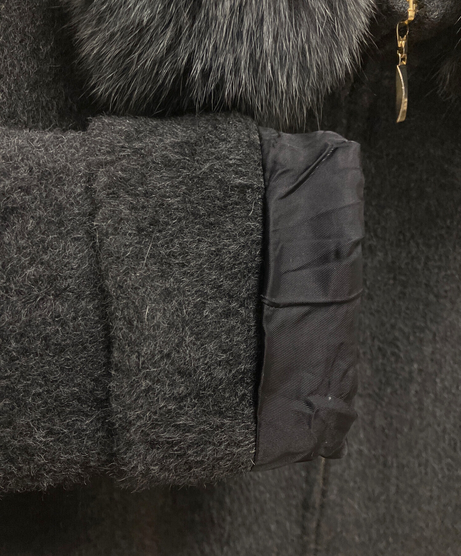 中古・古着通販】Leilian (レリアン) ファー付ジャケット グレー