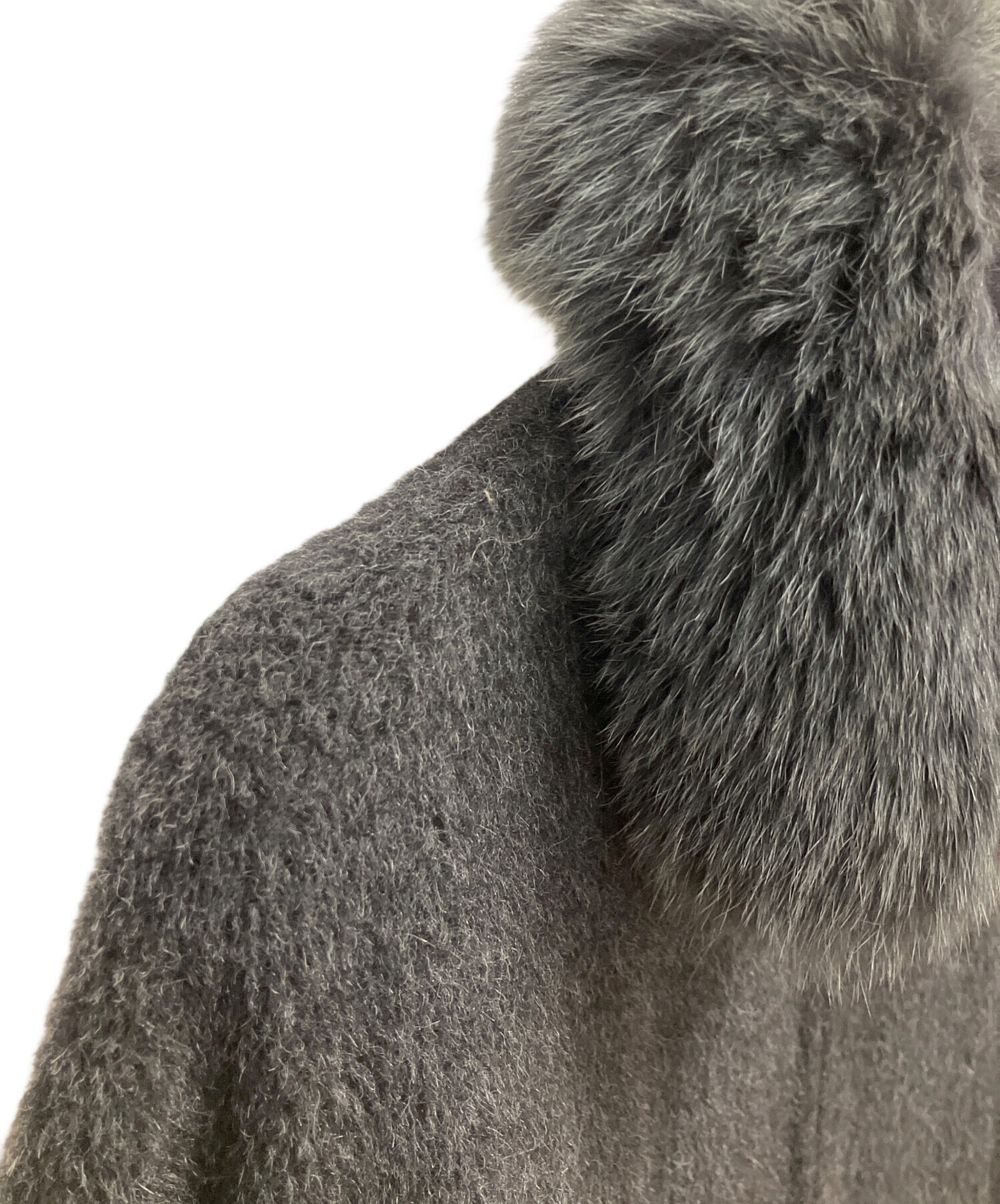 中古・古着通販】Leilian (レリアン) ファー付ジャケット グレー