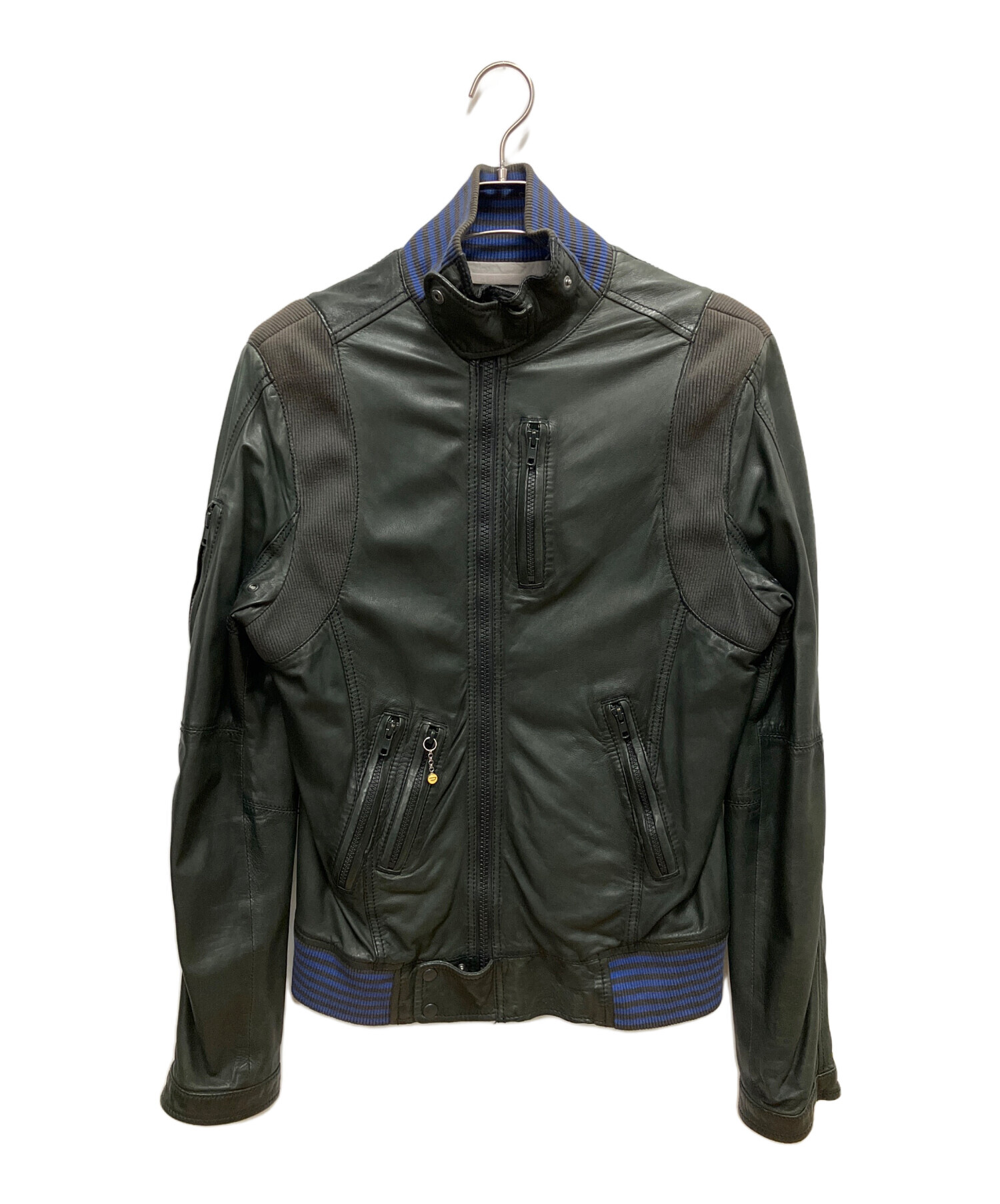中古・古着通販】DIESEL (ディーゼル) レザージャケット ブラック 