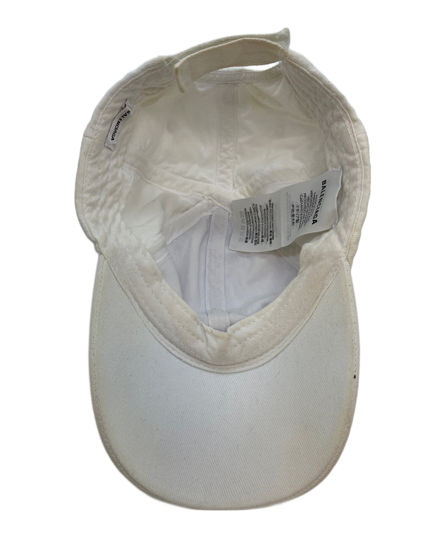 中古・古着通販】BALENCIAGA (バレンシアガ) キャップ ホワイト サイズ