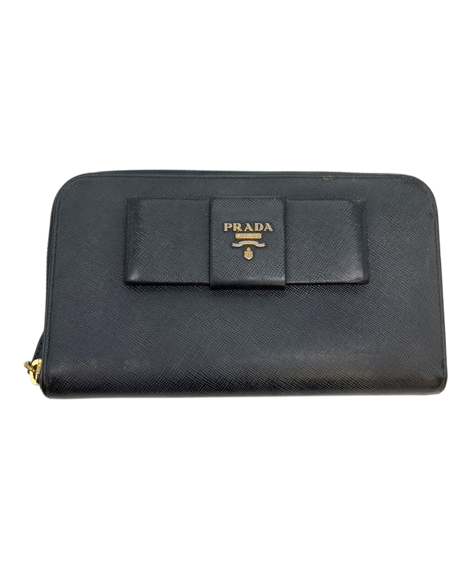 中古・古着通販】PRADA (プラダ) SAFFIANO FIOCCO 長財布 ブラック