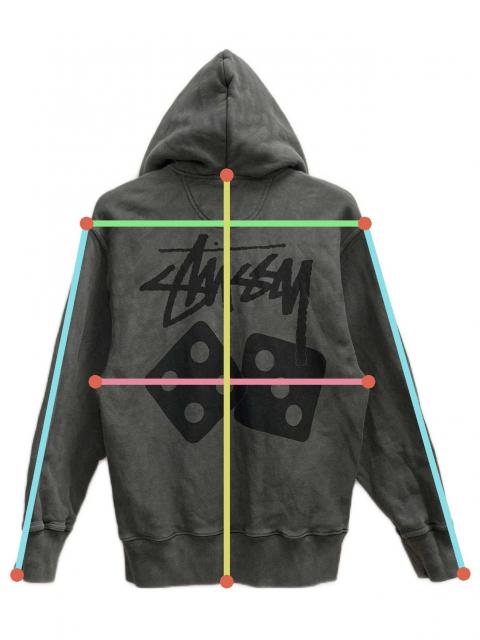 中古・古着通販】stussy (ステューシー) DICE ZIP HOODIE PIGMENT DYED