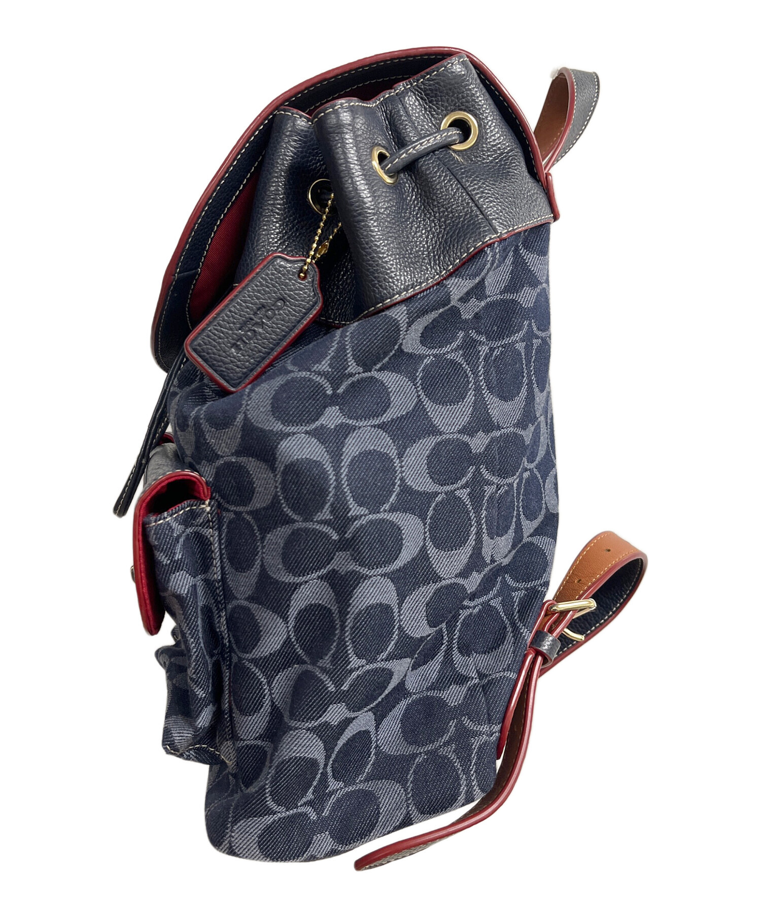 中古・古着通販】COACH (コーチ) シグネチャー リュック インディゴ