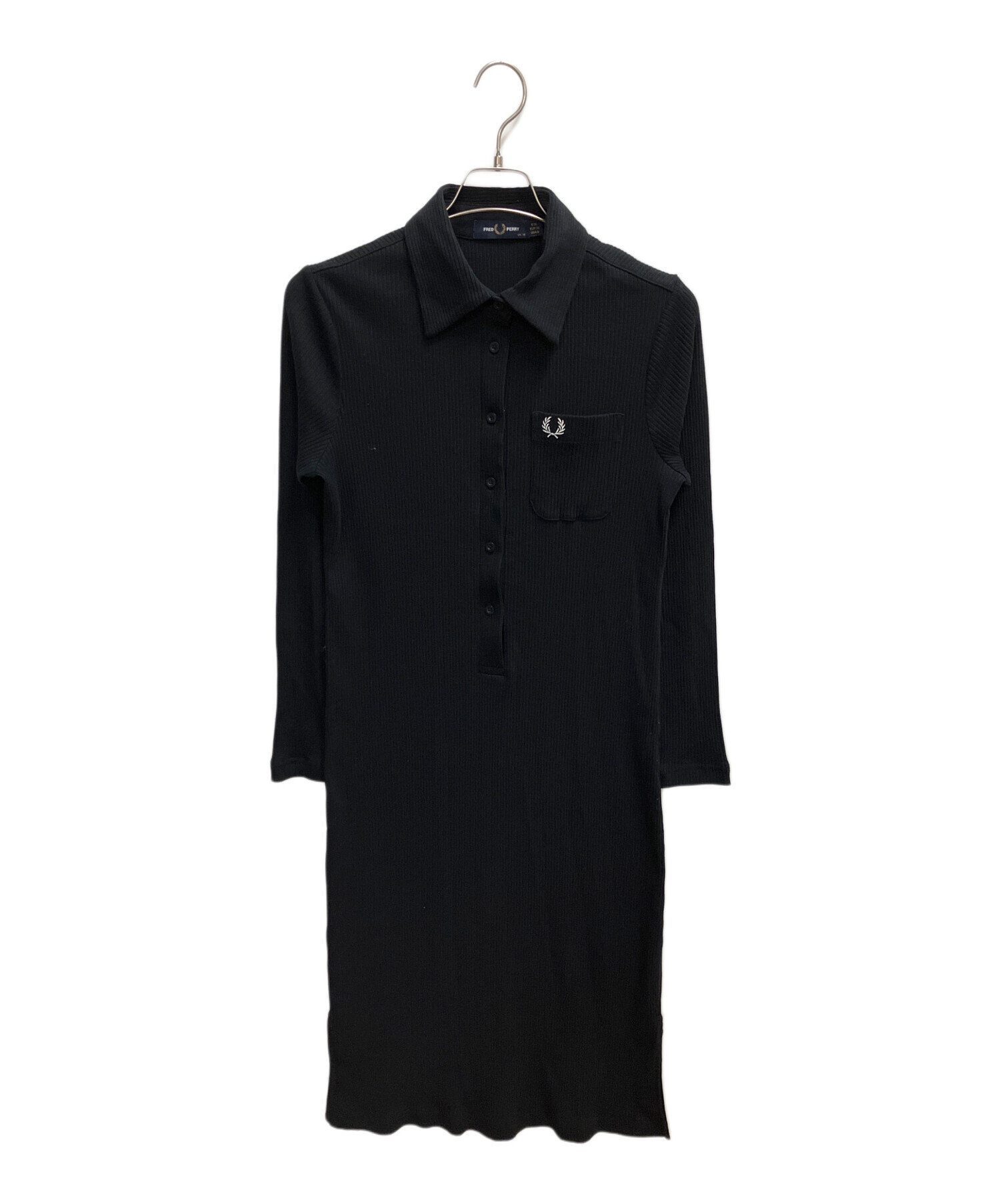 【未使用】FRED PERRY ワンピース 10 ブラック 中古・古着通販】FRED PERRY (フレッドペリー) 長袖ワンピース