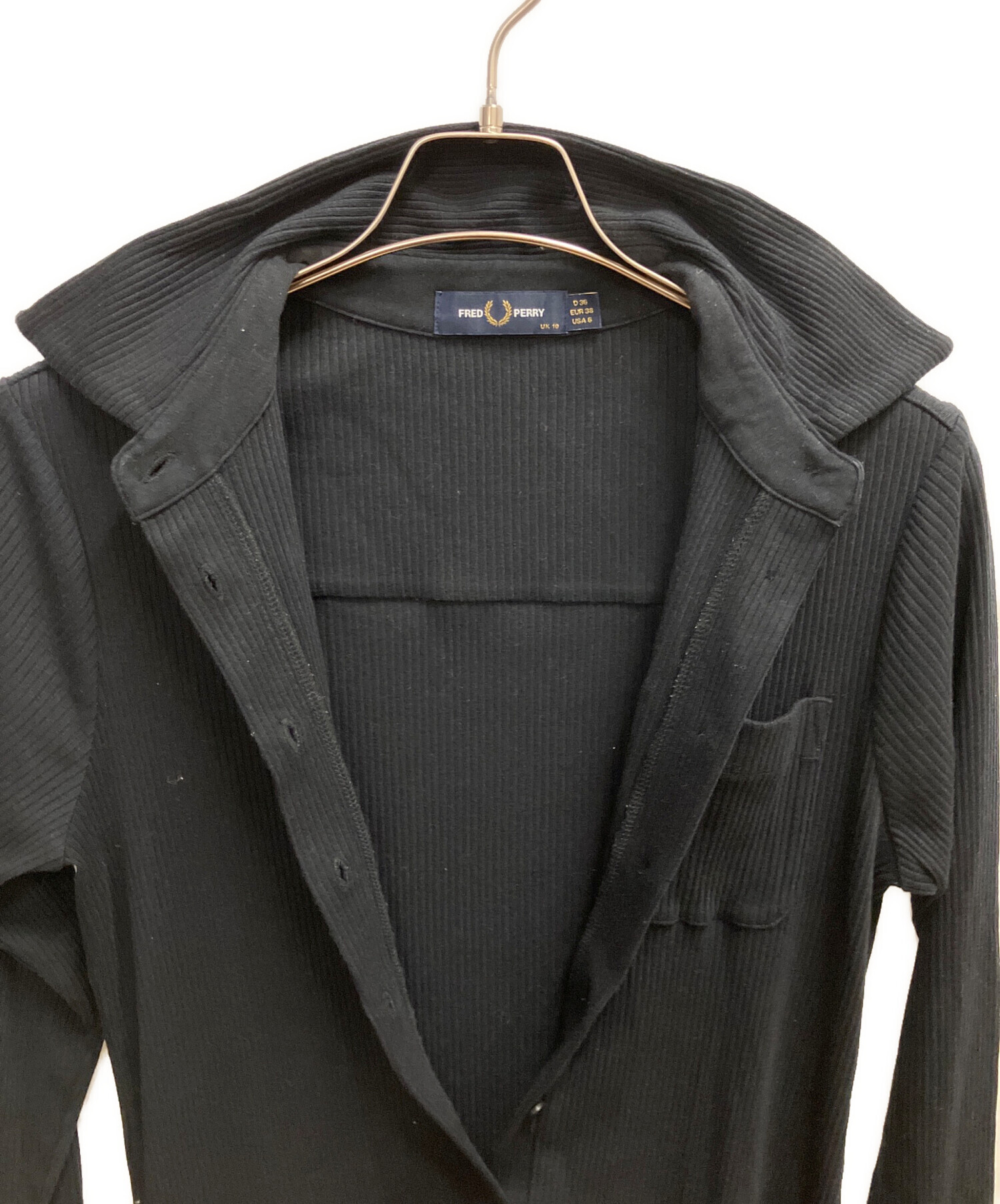 【未使用】FRED PERRY ワンピース 10 ブラック 中古・古着通販】FRED PERRY (フレッドペリー) 長袖ワンピース