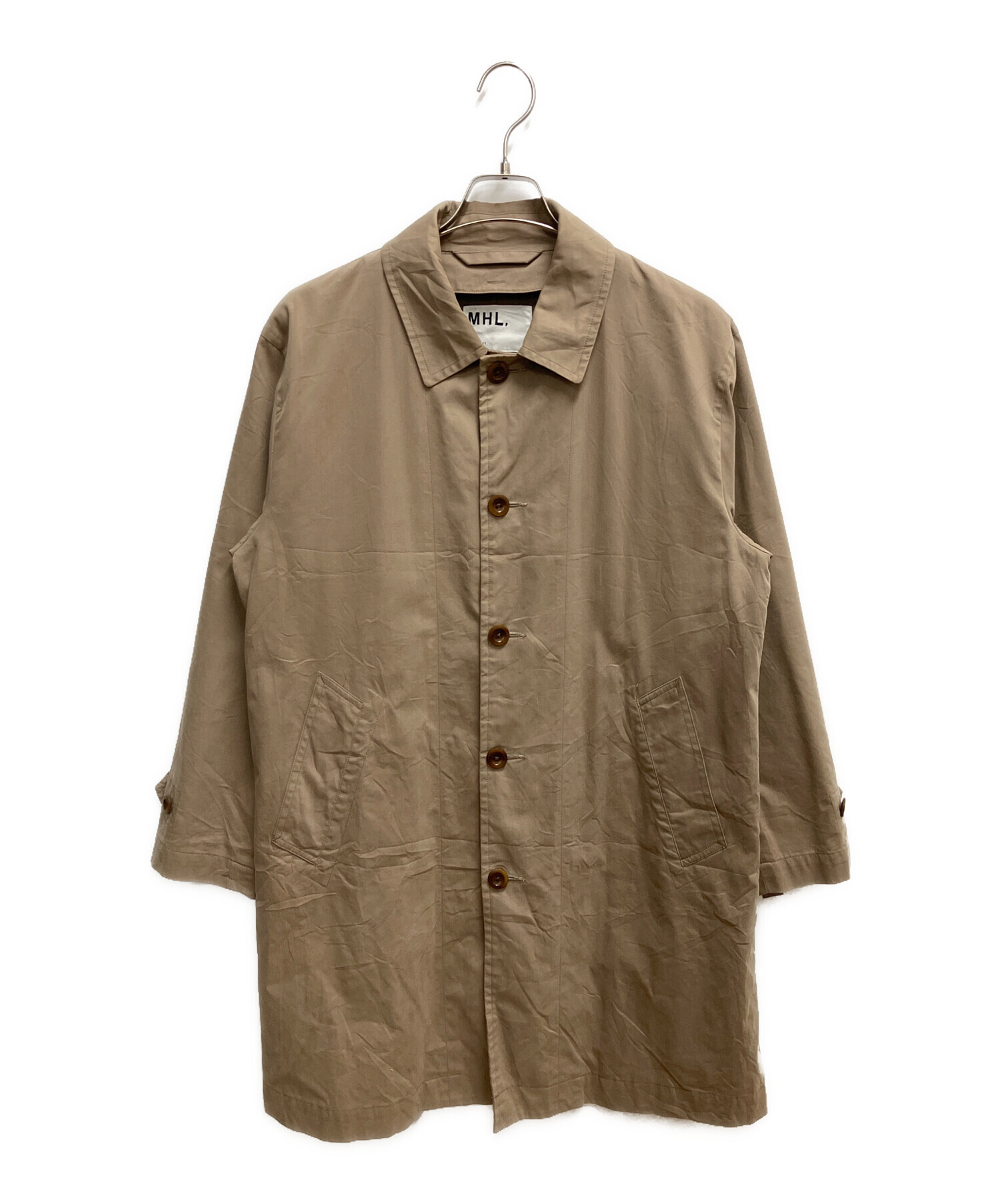 中古・古着通販】MHL (エムエイチエル) ステンカラーコート ベージュ